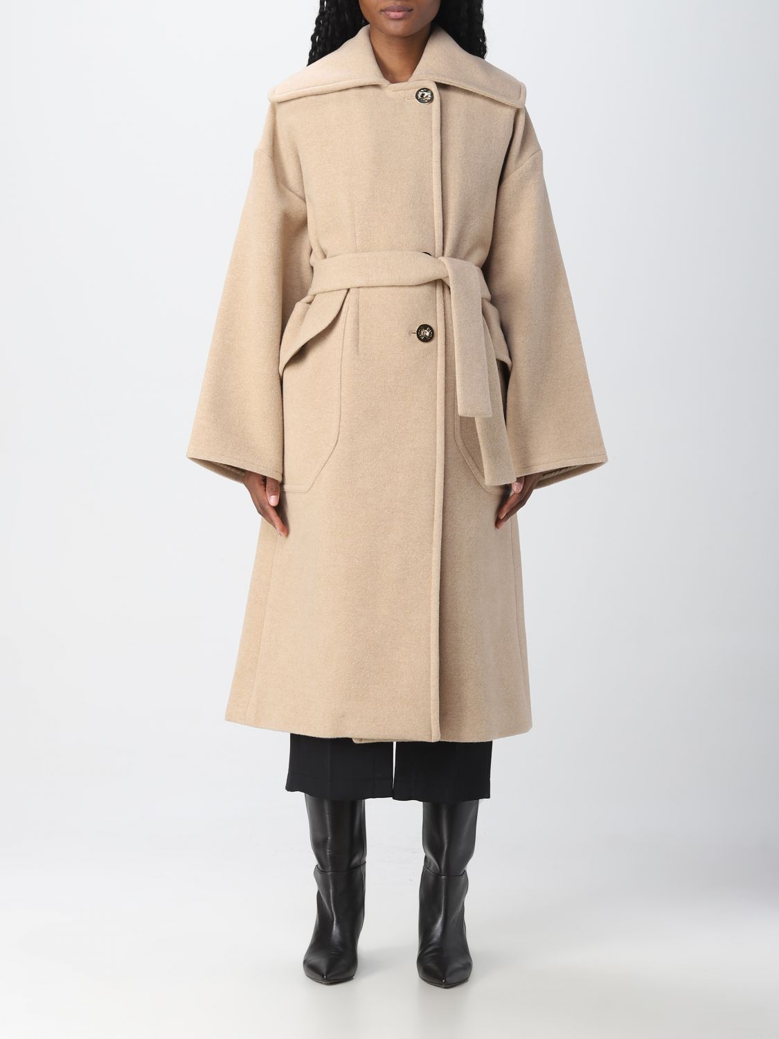 Patou Coat Woman Color Beige | ModeSens