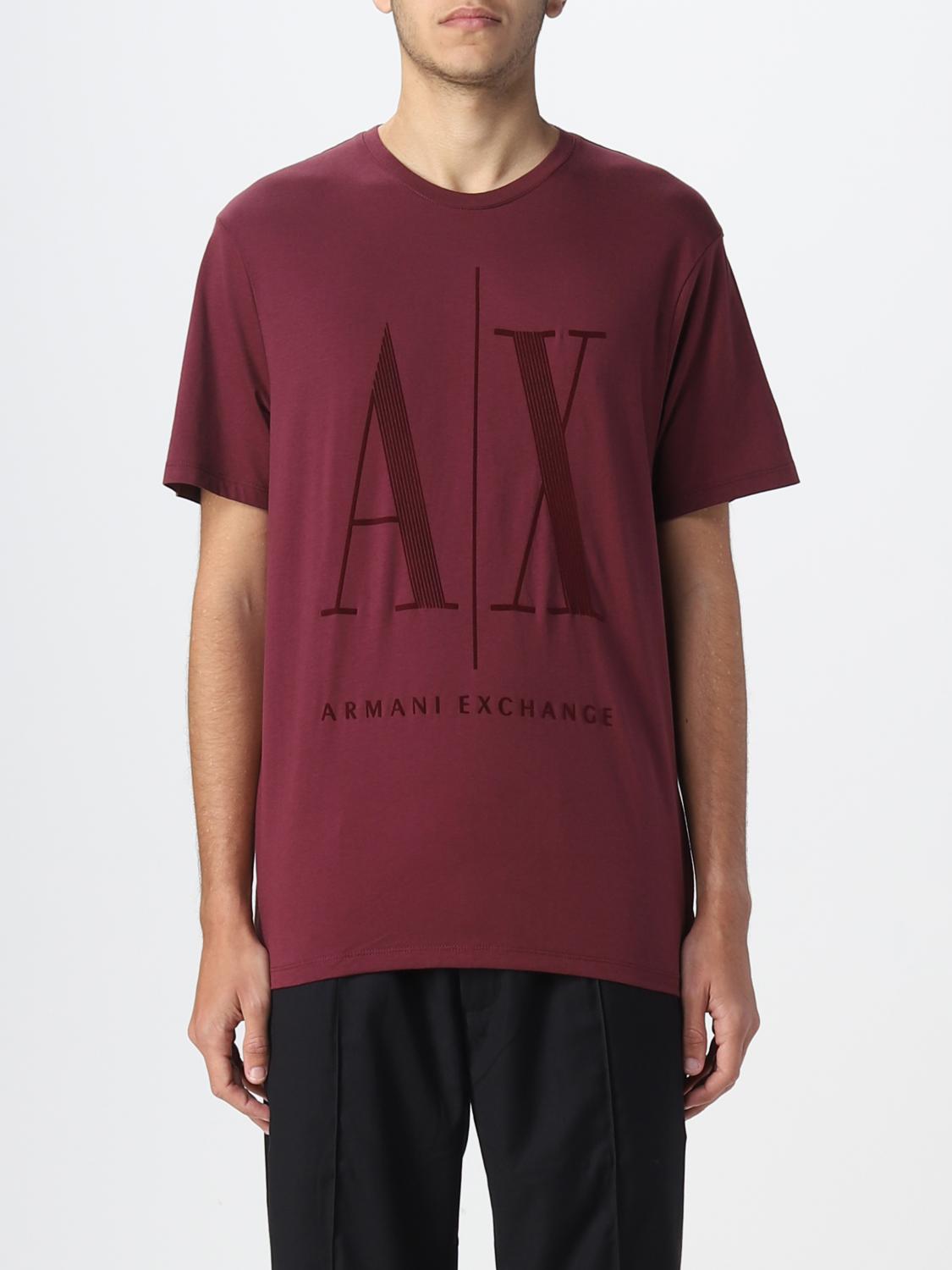 ARMANI EXCHANGE: t-shirt for man - Burgundy | Armani Exchange t-shirt  8NZTPPZJH4Z online on 