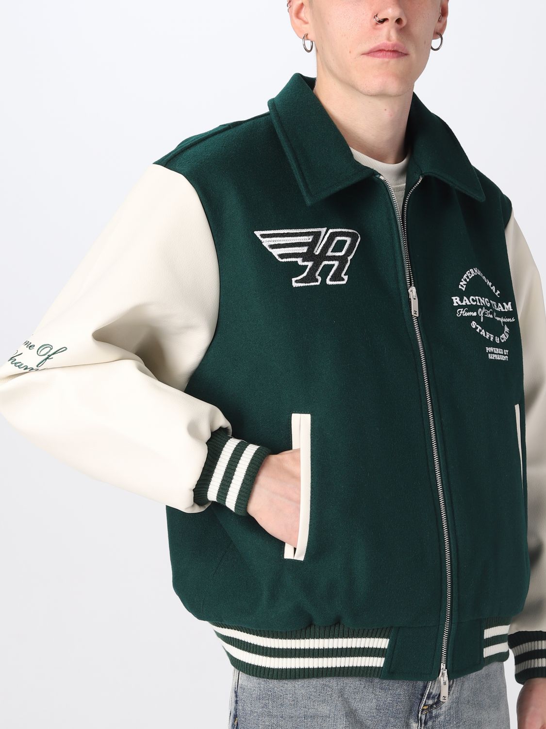 REPRESENT Racing Team Green Varsity Jacket