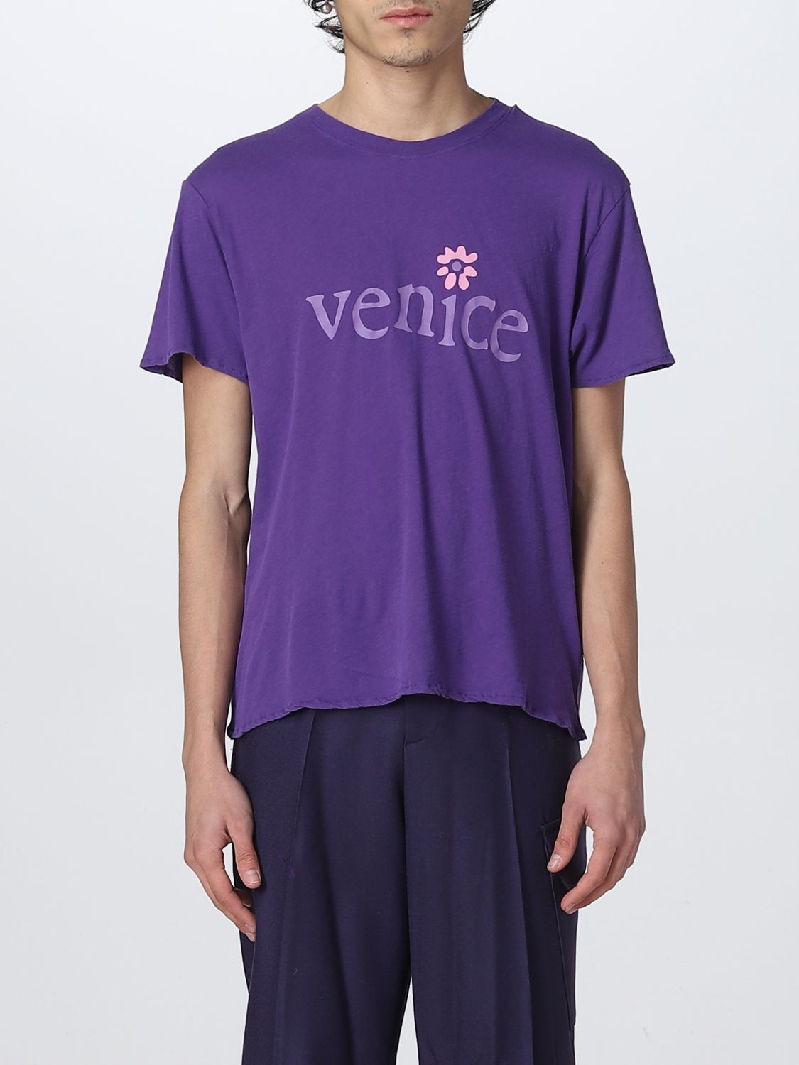 T-shirt Erl: T-shirt Erl con stampa venice viola 1