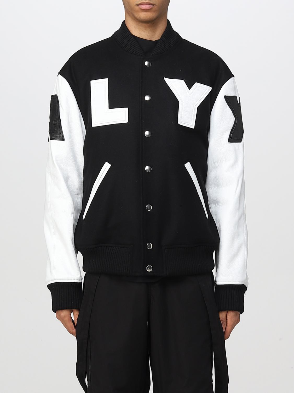 Alyx Mixed Media Logo Patch Varsity Jacket In Black