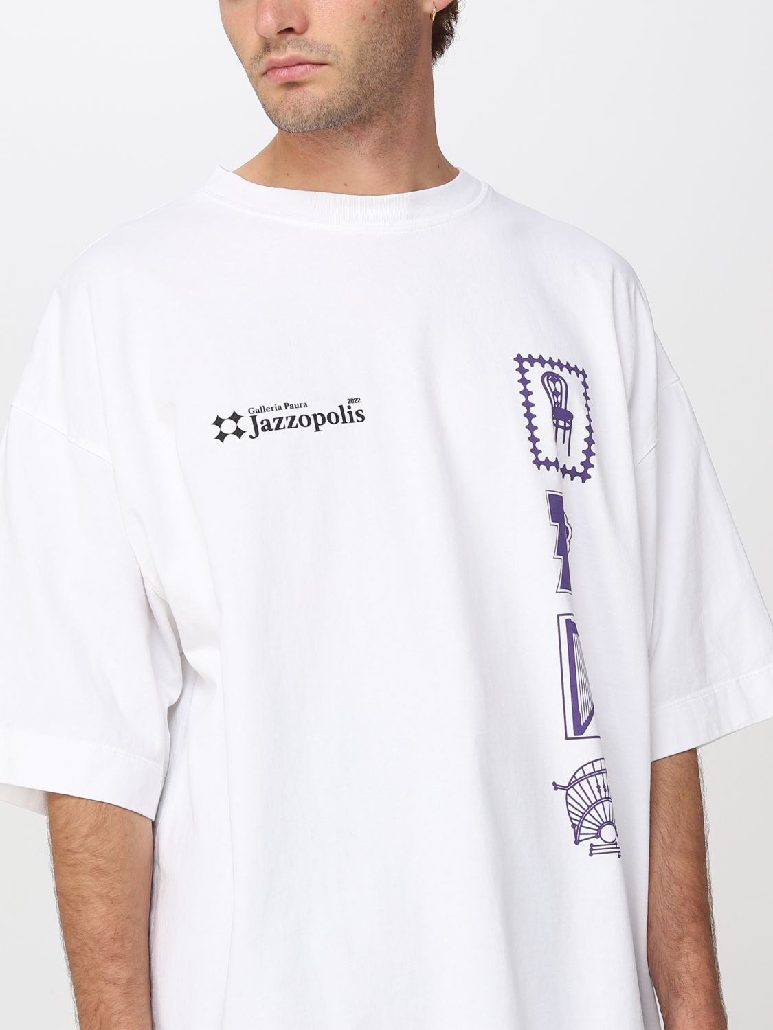 T-shirt Paura: T-shirt over Paura con logo bianco 5