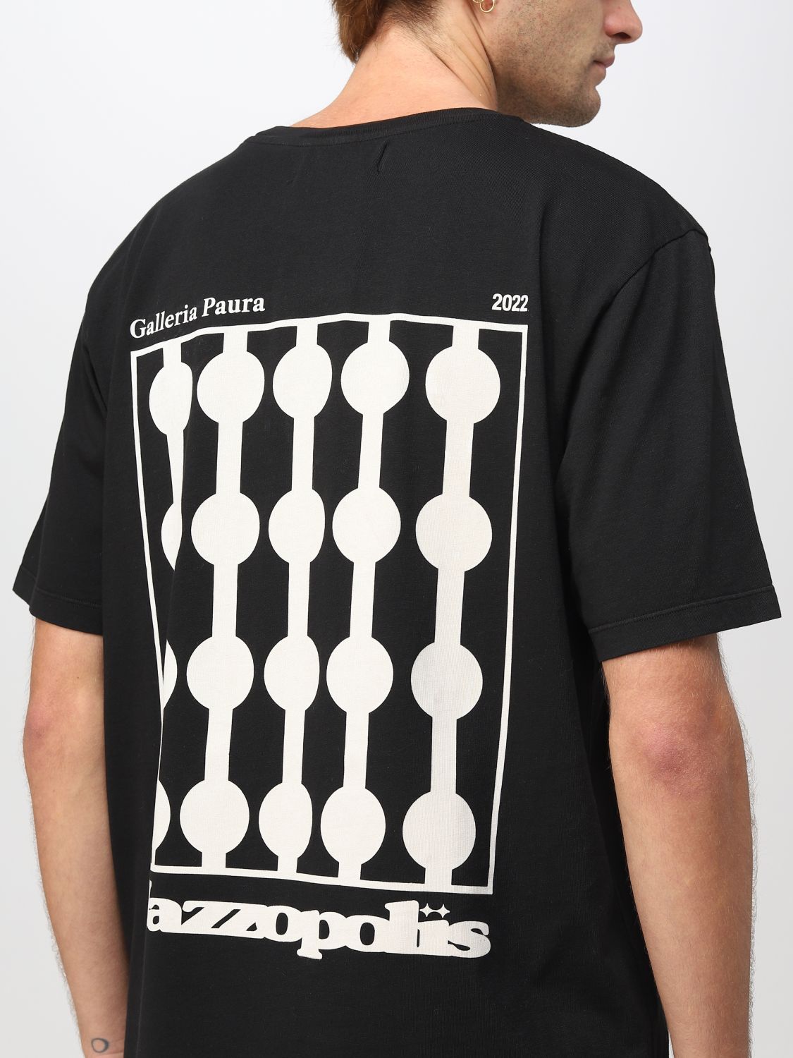 T-shirt Paura: T-shirt Paura in cotone con stampa grafica nero 4