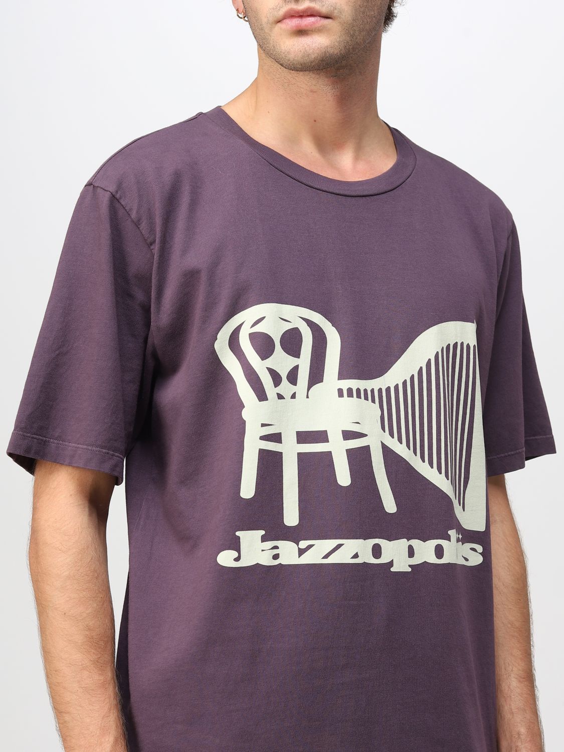 T-shirt Paura: T-shirt Paura in cotone con stampa grafica viola 5