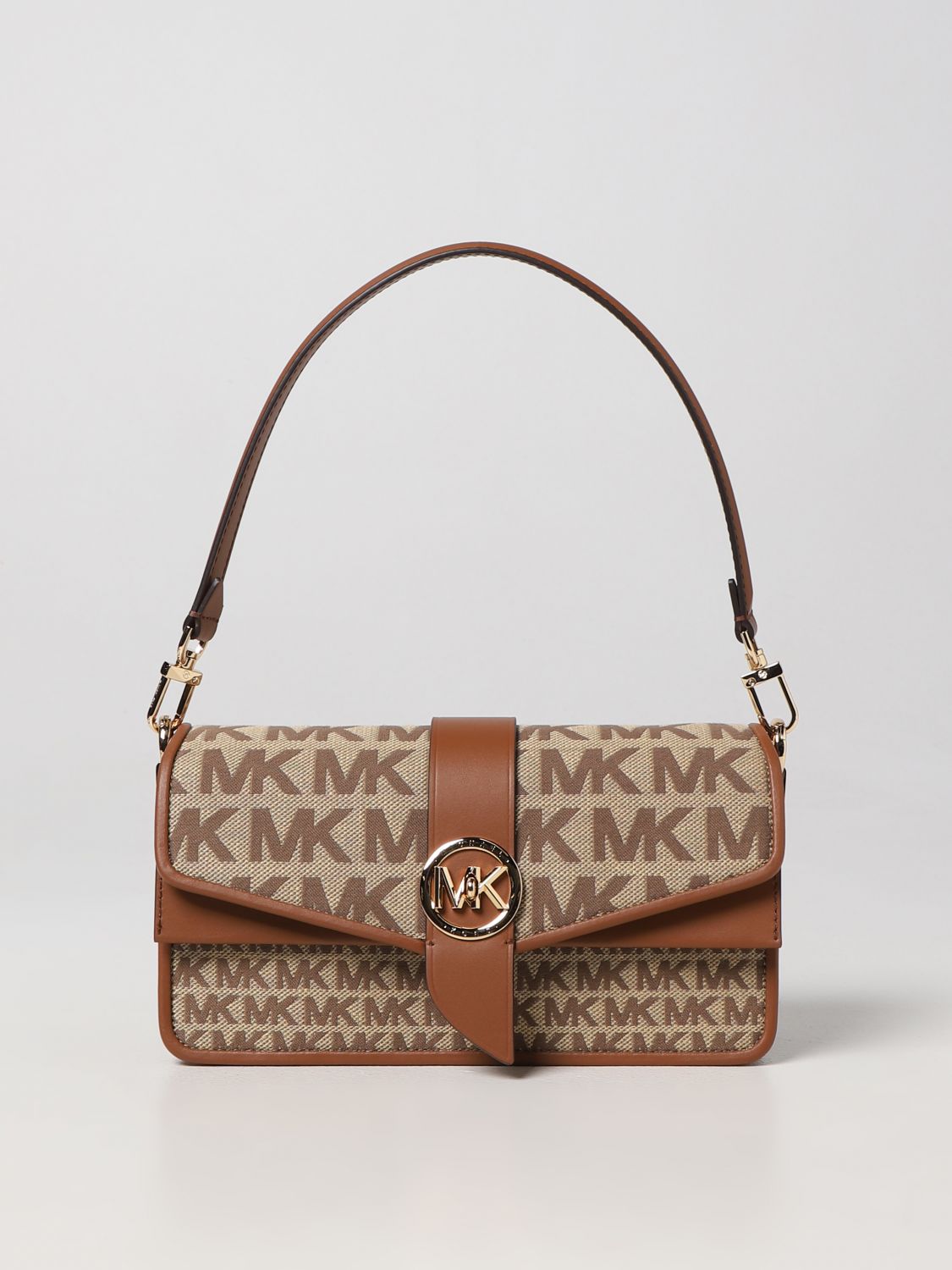 Buy Michael Kors Beige  Ebony Greenwich Leather Shoulder Bag for Women  Online  Tata CLiQ Luxury