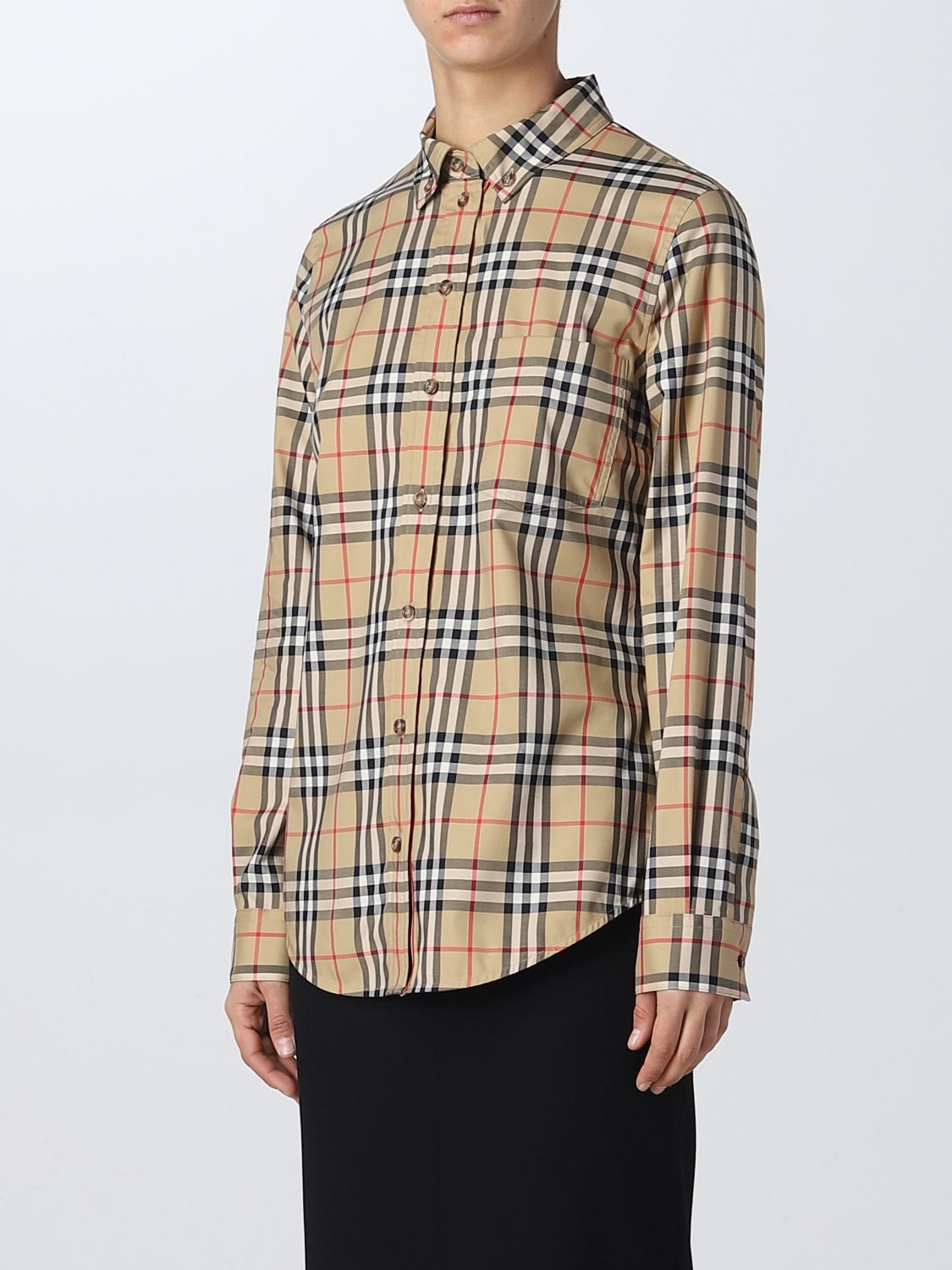BURBERRY: shirt for woman - Beige | Burberry shirt 8022284 online on  
