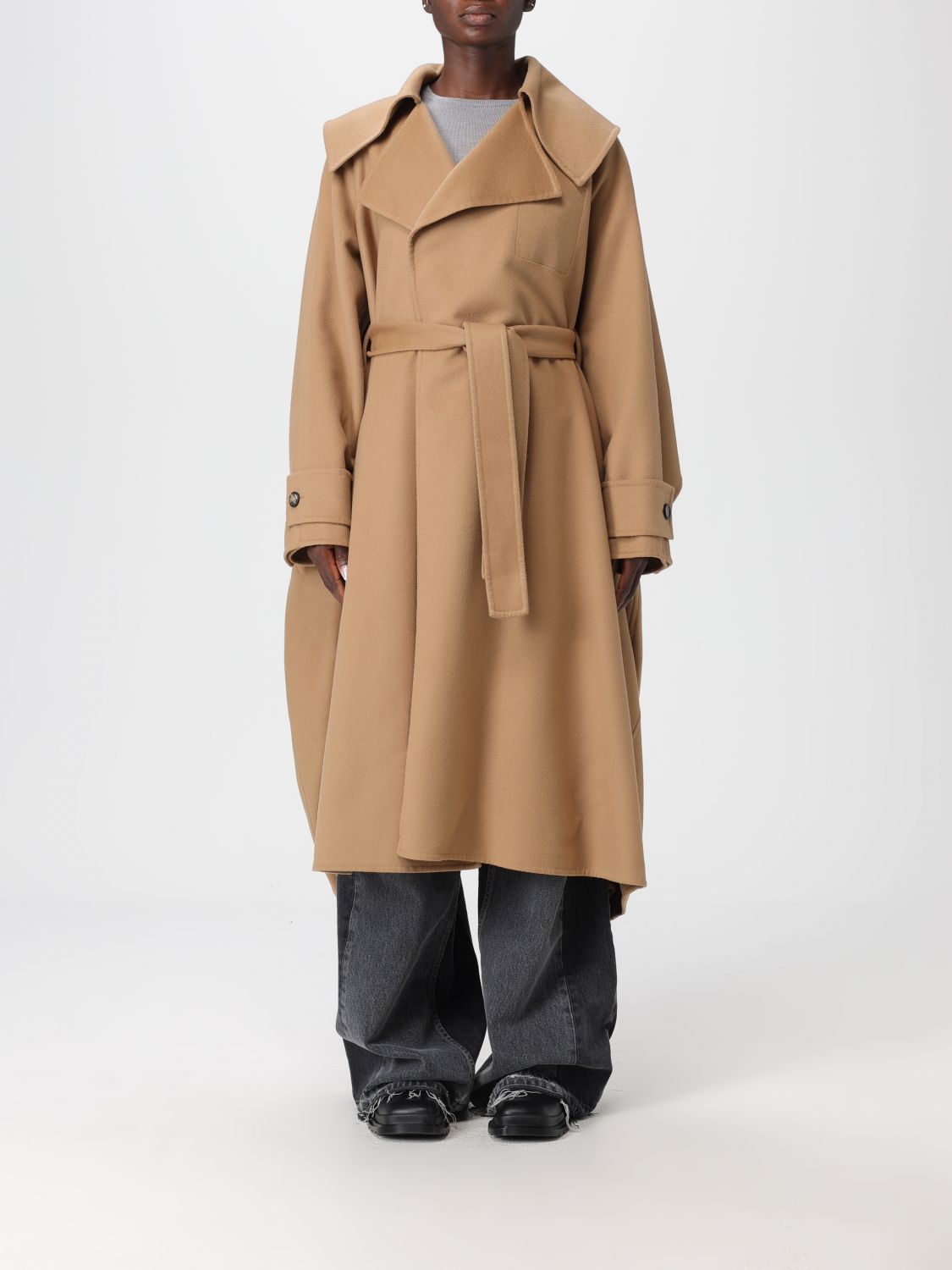 Loewe Coat Woman Color Camel In Brown