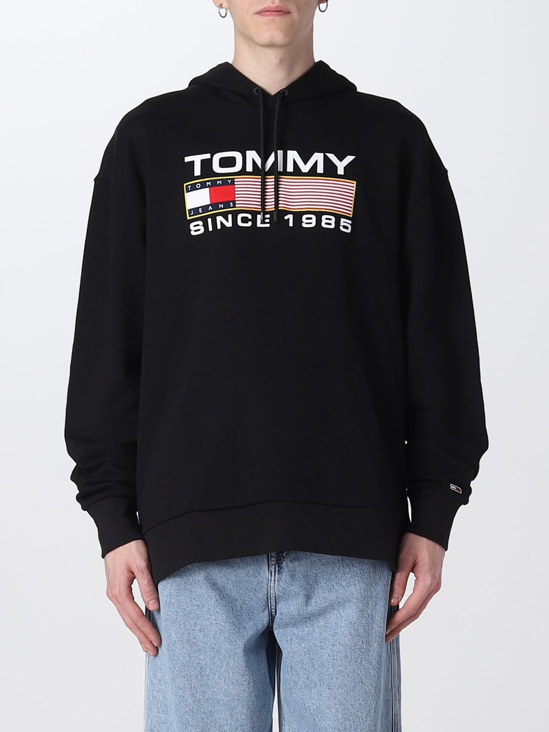 Tommy Jeans Outlet: sweatshirt for man - Black | Tommy Jeans sweatshirt ...