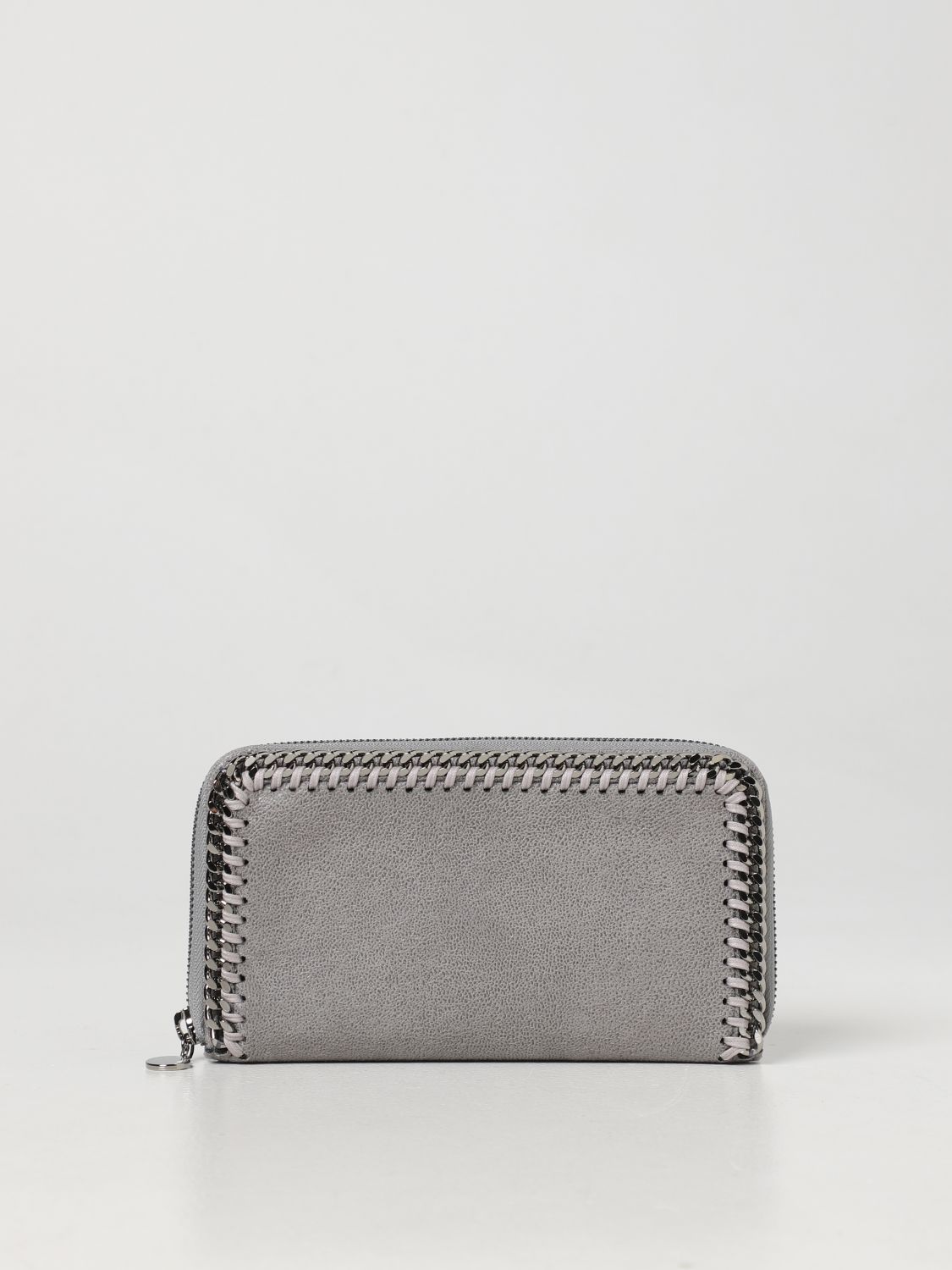 Shop Stella Mccartney Wallet In Crackle Synthetic Leather In Grey