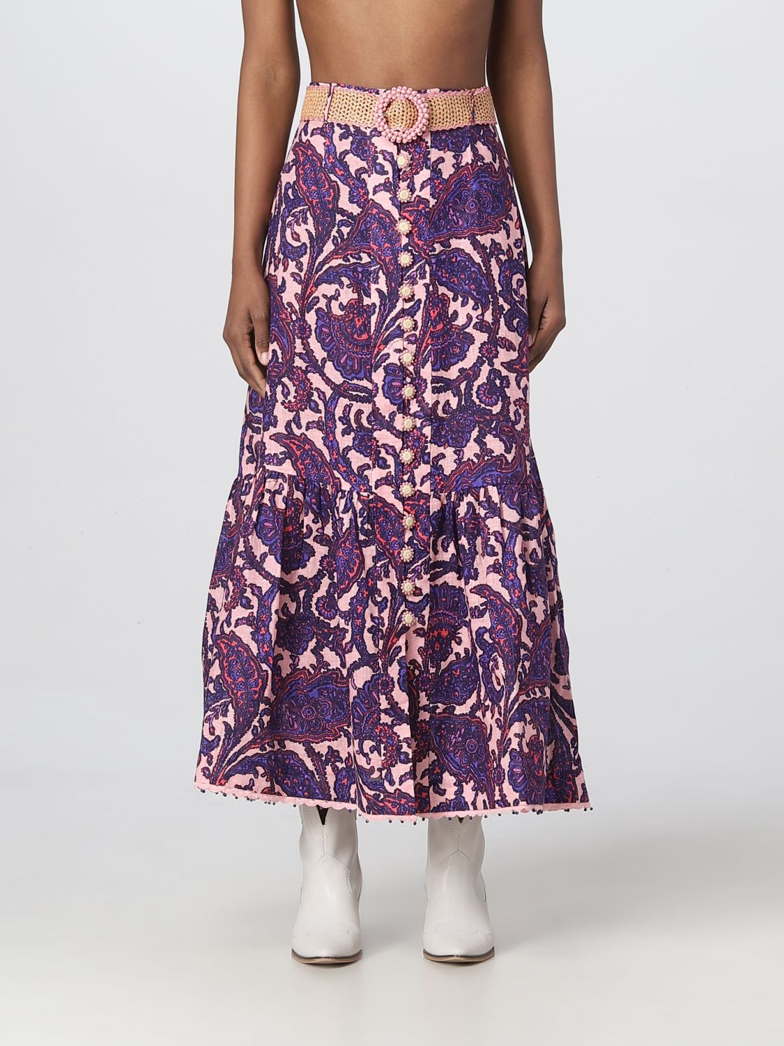 Zimmermann Skirt Woman Color Violet | ModeSens