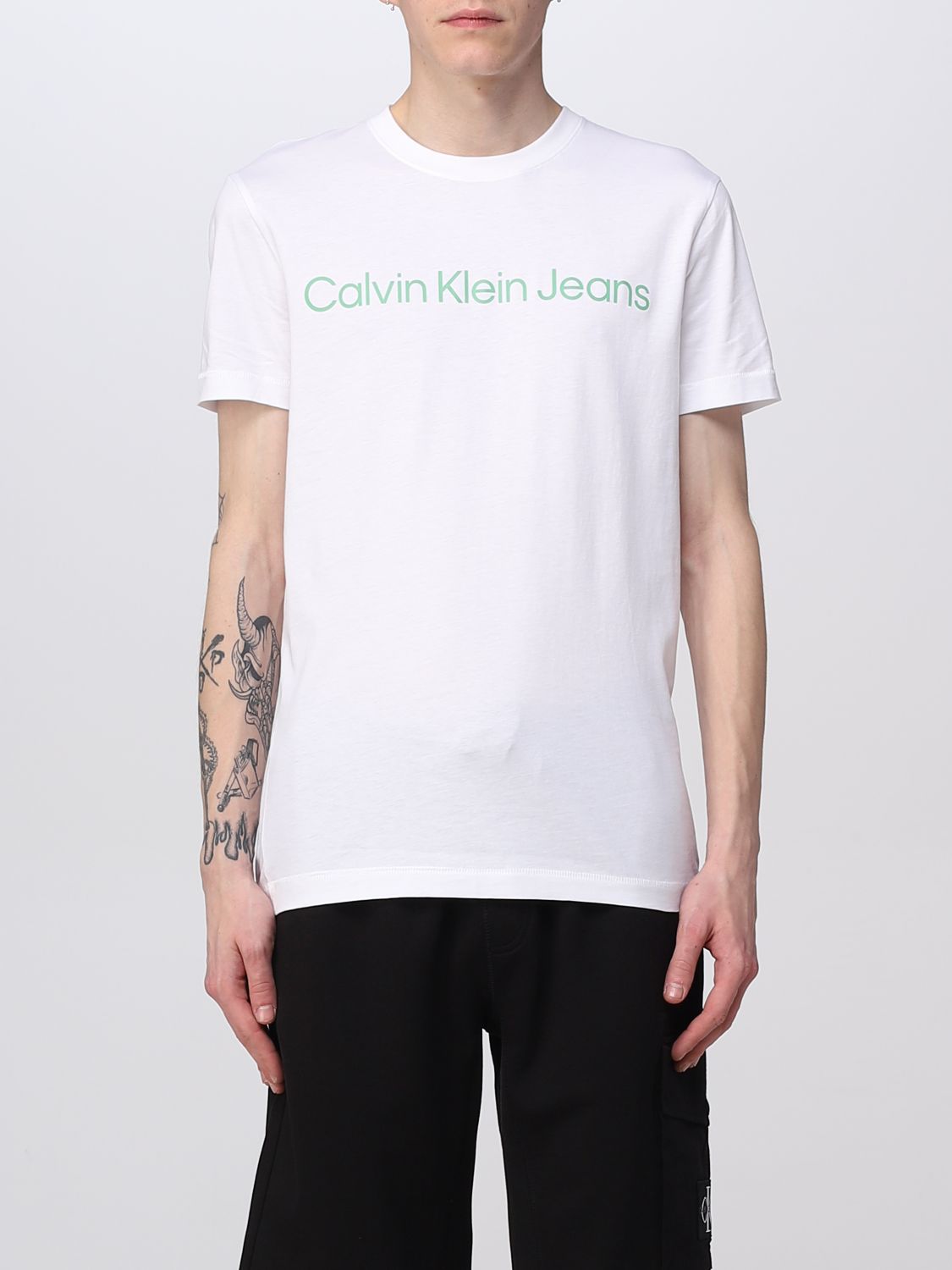 CALVIN KLEIN JEANS: t-shirt for man - White | Calvin Klein Jeans t ...