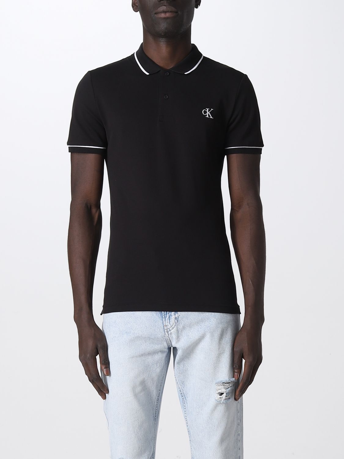 CALVIN JEANS: polo shirt man - Black | Calvin Klein Jeans polo shirt online on GIGLIO.COM