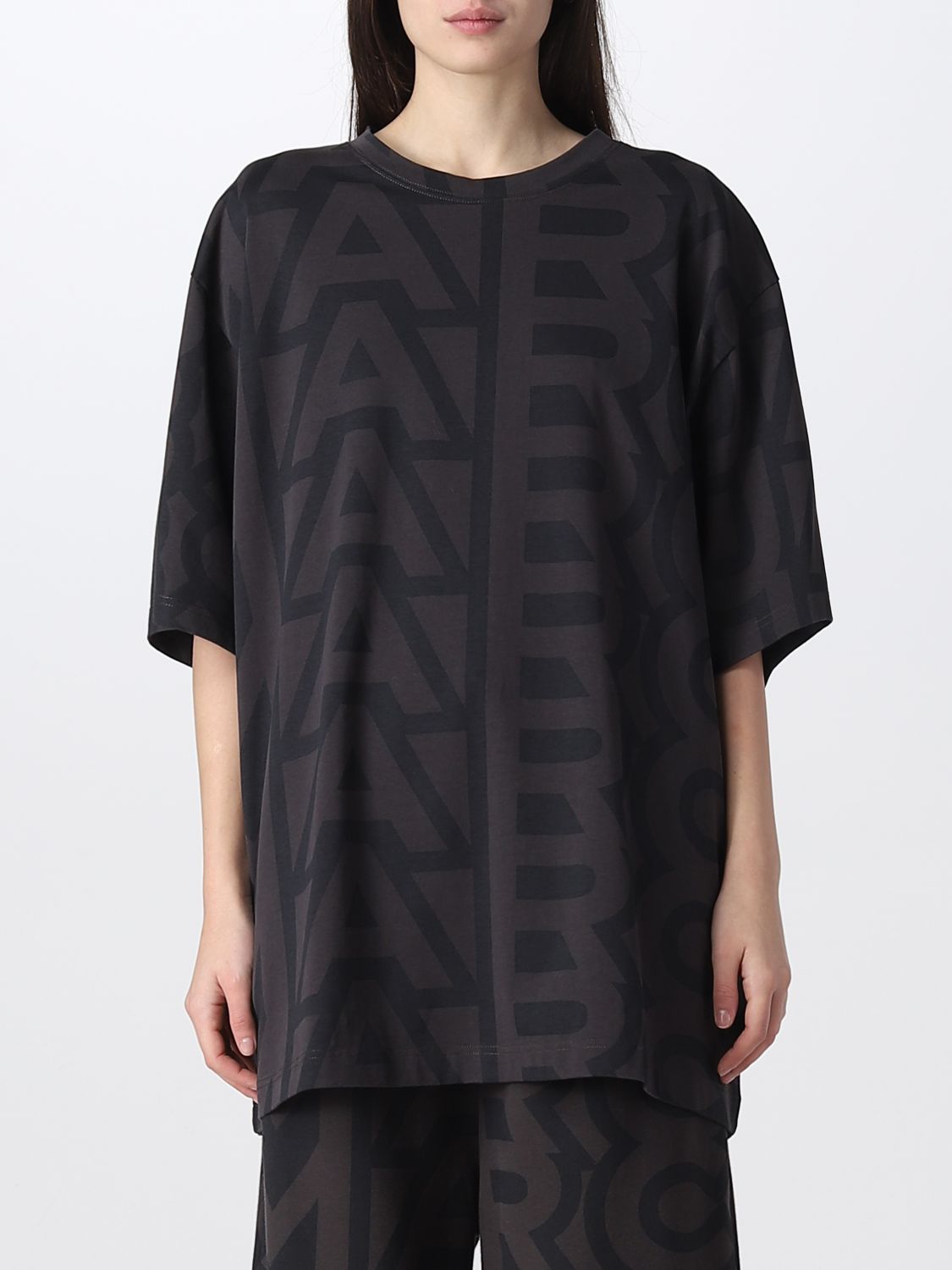 T-shirt Marc Jacobs: T-shirt Marc Jacobs in cotone con logo all over nero 1