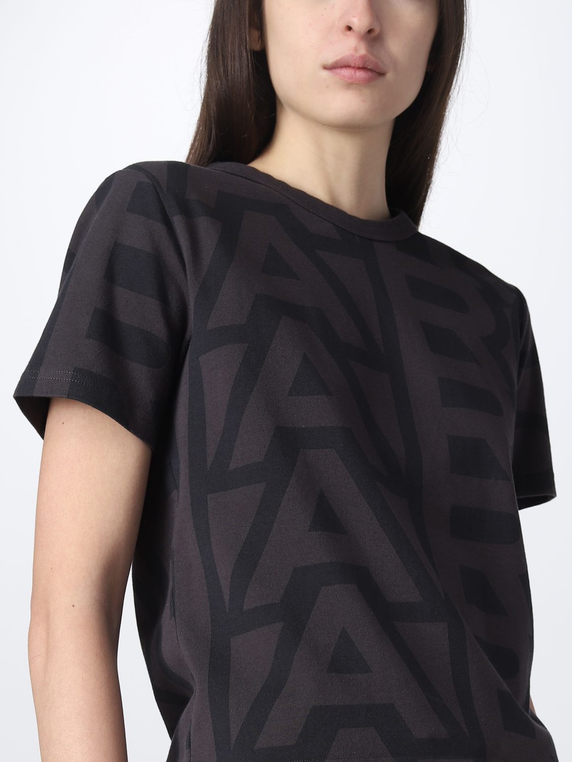 T-shirt Marc Jacobs: T-shirt Marc Jacobs in cotone con logo all over nero 5
