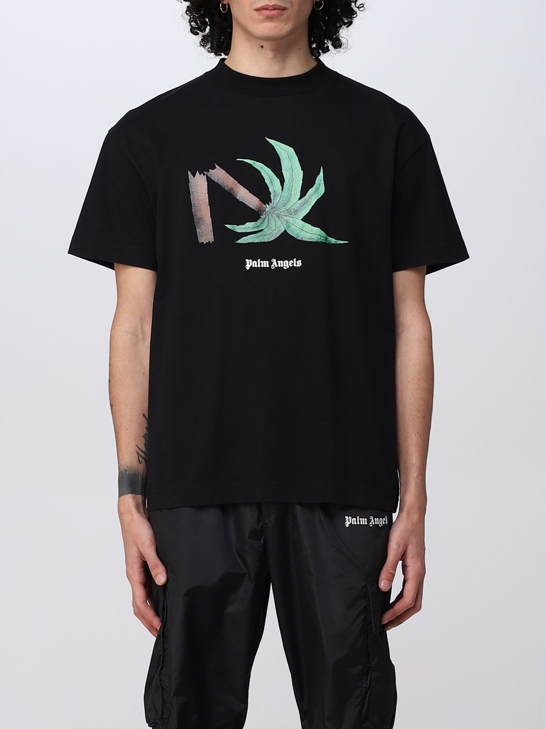 T-shirt Palm Angels: T-shirt Palm Angels con stampa palma nero 1