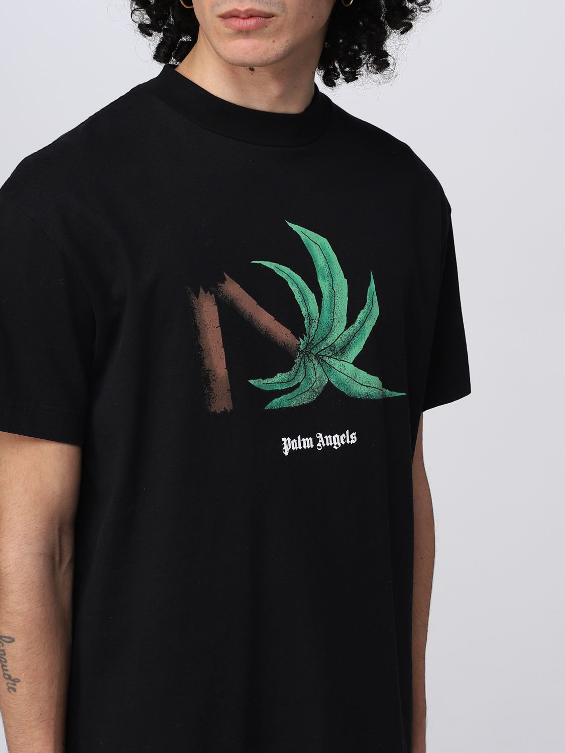T-shirt Palm Angels: T-shirt Palm Angels con stampa palma nero 5