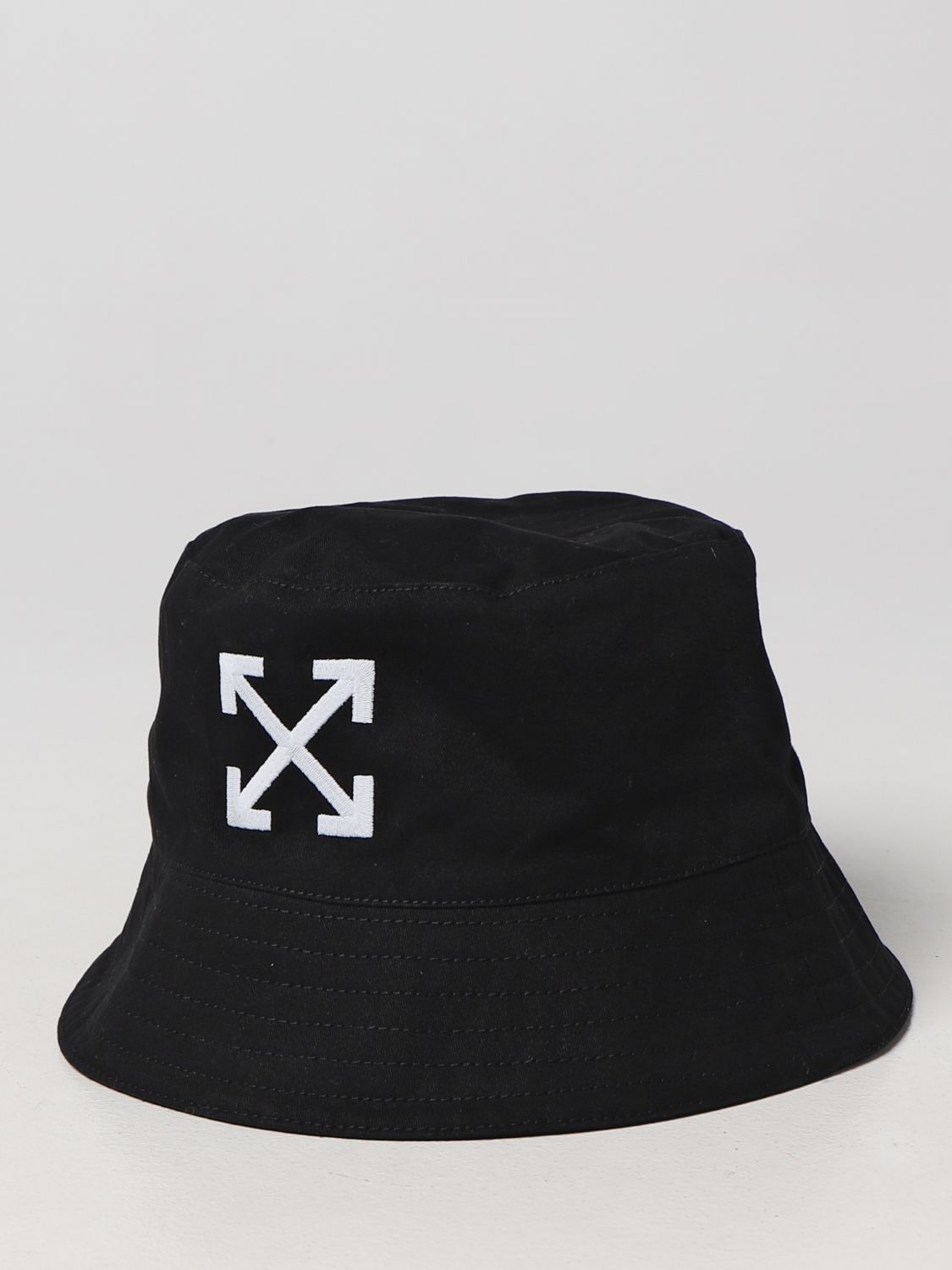 OFF-WHITE: Arrow in cotton - | Off-White hat OMLA034C99FAB005 online on GIGLIO.COM
