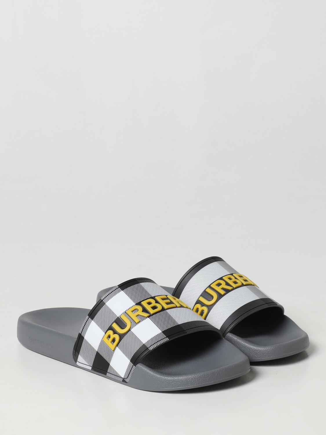 BURBERRY: sandals for man - Grey | Burberry sandals 8062958 online on  