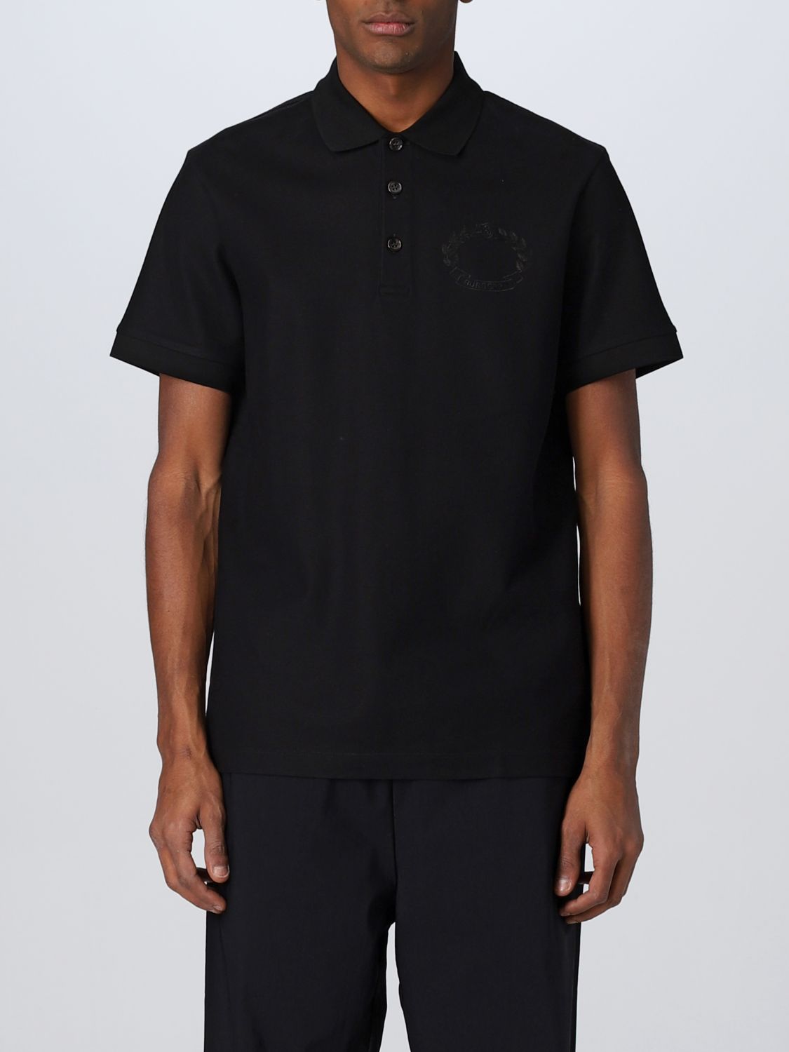 BURBERRY: polo shirt for man - Black | Burberry polo shirt 8065179 ...