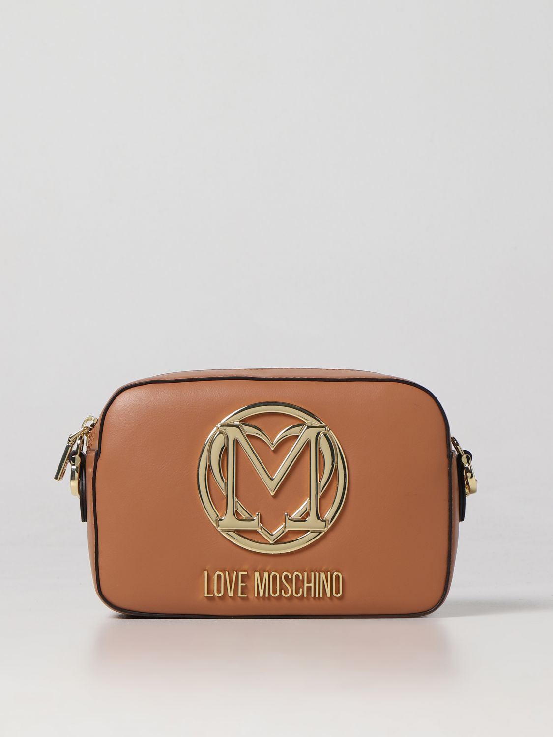 Borse a tracolla Love Moschino: Borsa Love Moschino in pelle sintetica con logo cammello 1