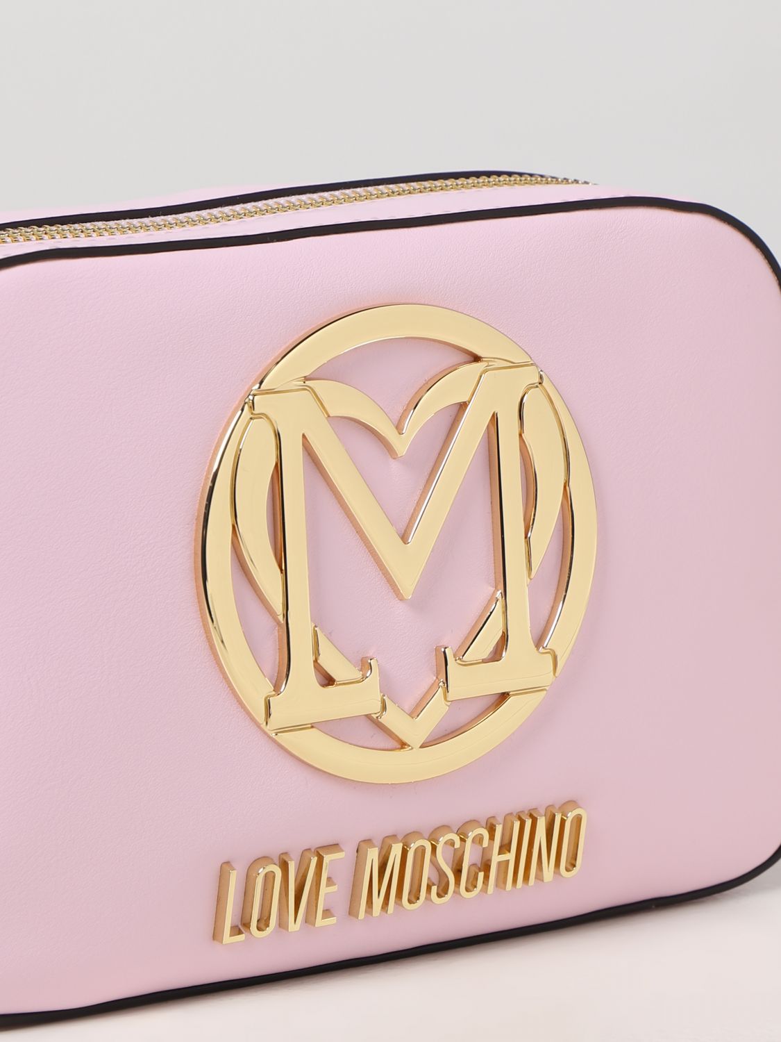 Borse a tracolla Love Moschino: Borsa Love Moschino in pelle sintetica con logo cipria 3