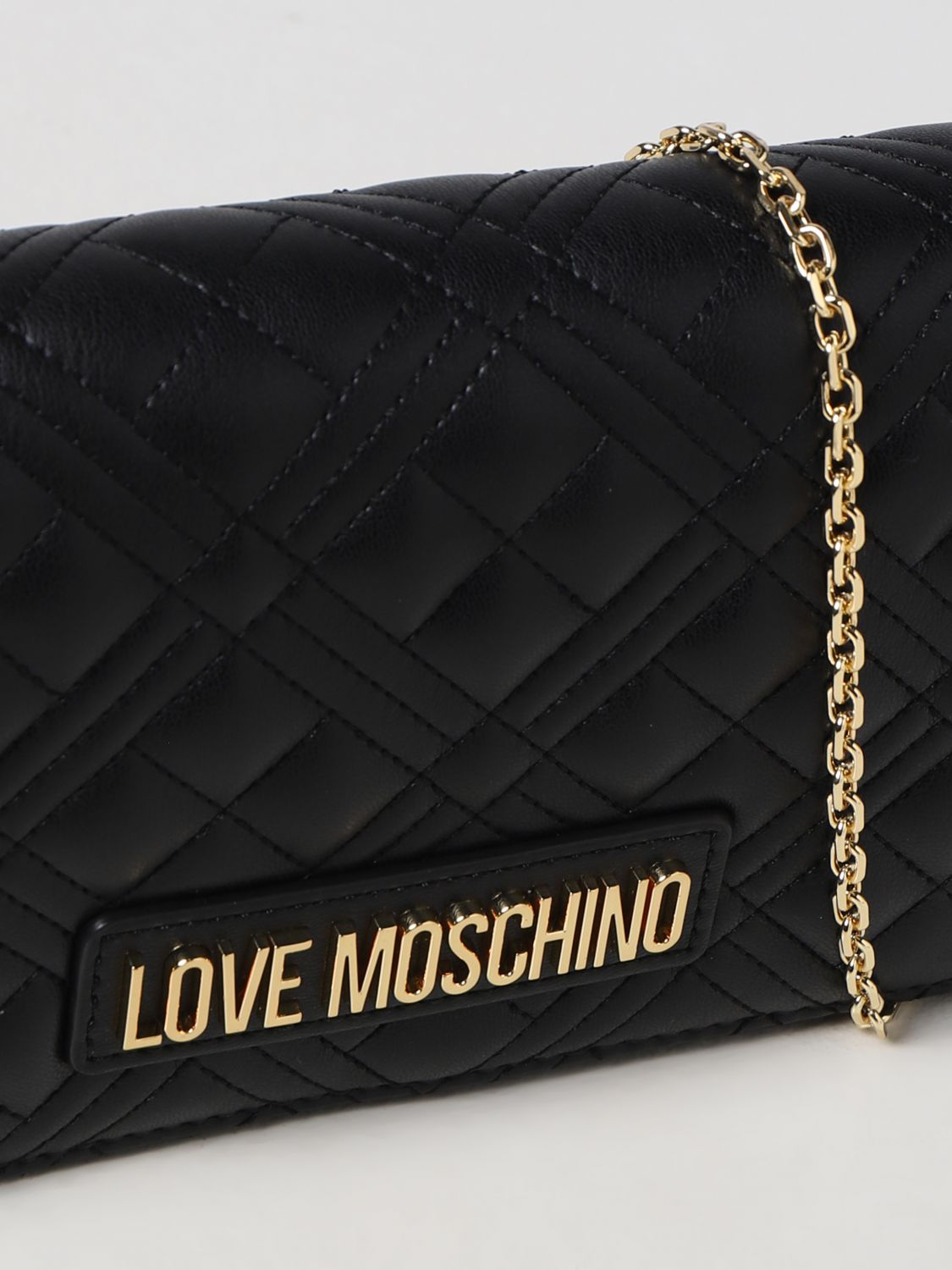 Borsa mini Love Moschino: Borsa wallet Love Moschino in pelle sintetica trapuntata nero 3