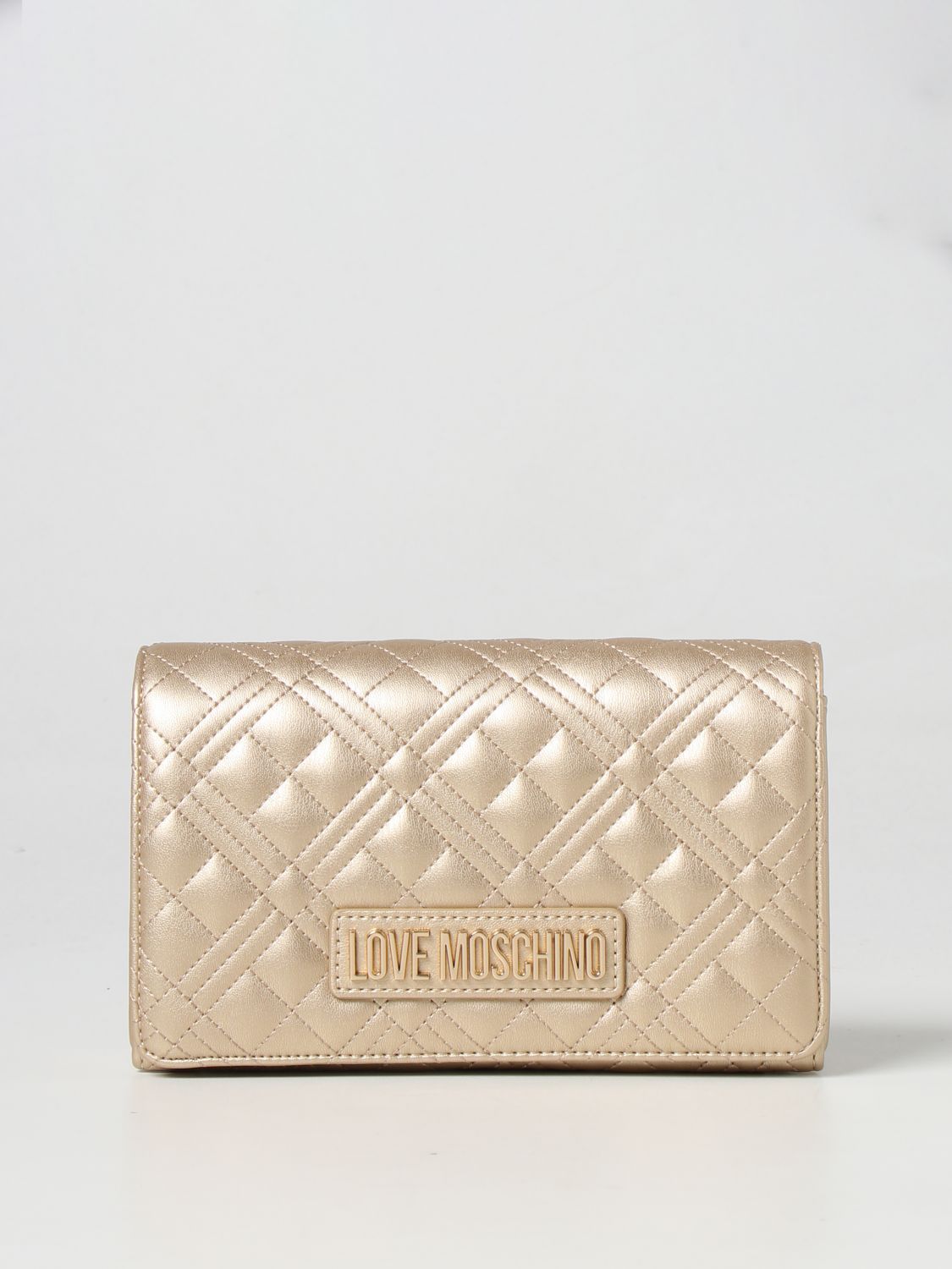 Borsa mini Love Moschino: Borsa wallet Love Moschino in pelle sintetica trapuntata oro 1