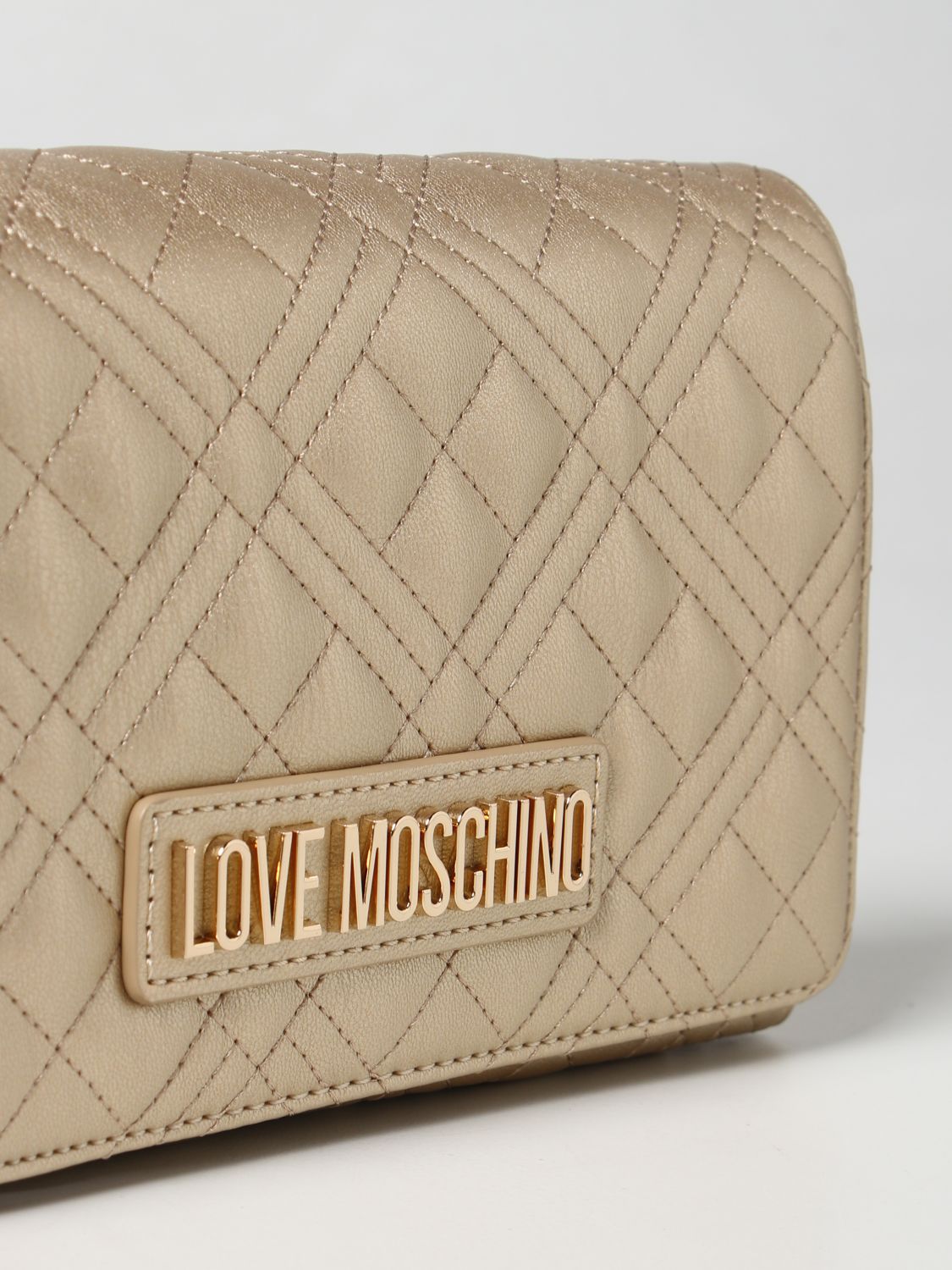 Borsa mini Love Moschino: Borsa wallet Love Moschino in pelle sintetica trapuntata oro 3