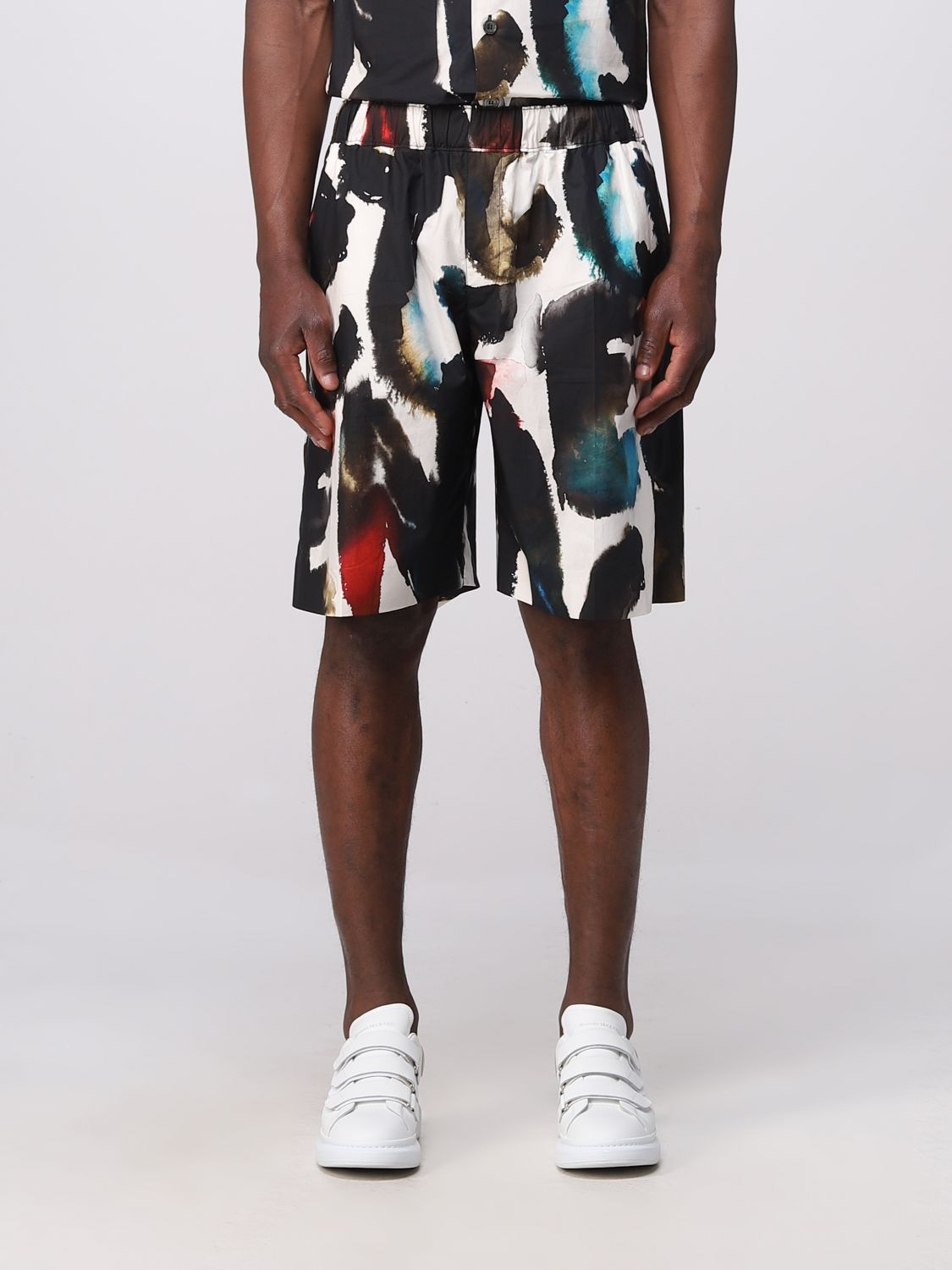 Shop Alexander Mcqueen Shorts In Cotton In Multicolor
