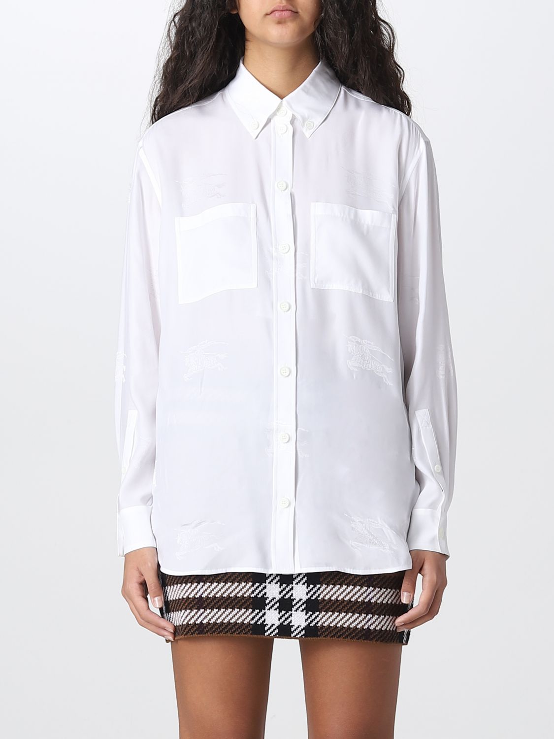 BURBERRY: Camisa para mujer, Blanco | Camisa Burberry 8063000 en línea en  
