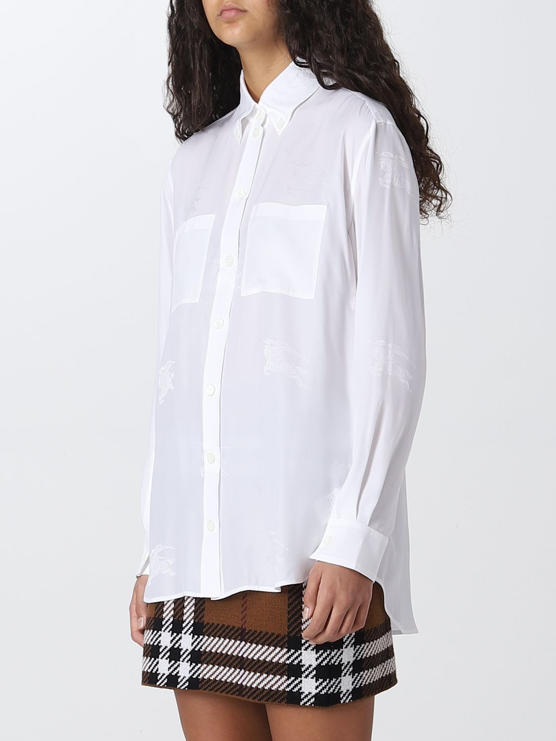 BURBERRY: shirt for women - White | Burberry shirt 8063000 online on  