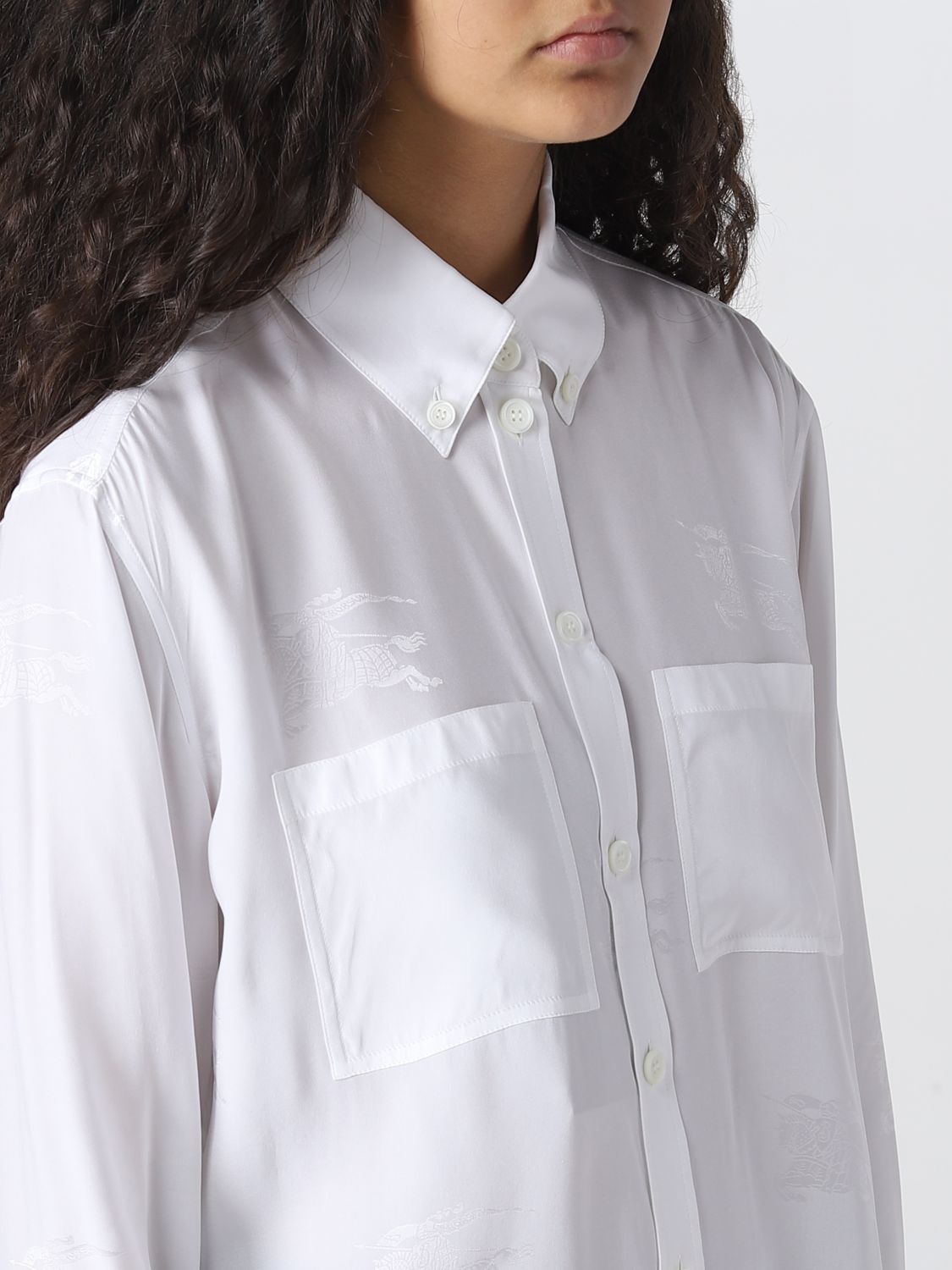 BURBERRY: shirt for woman - White | Burberry shirt 8063000 online on  