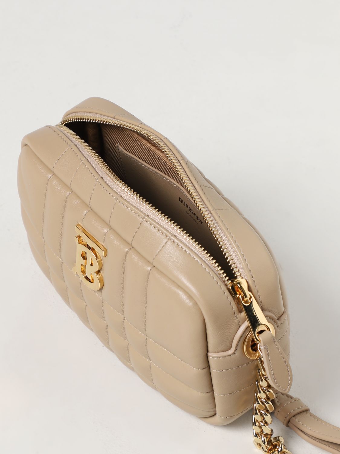 Lola leather crossbody bag Burberry Beige in Leather - 27350752