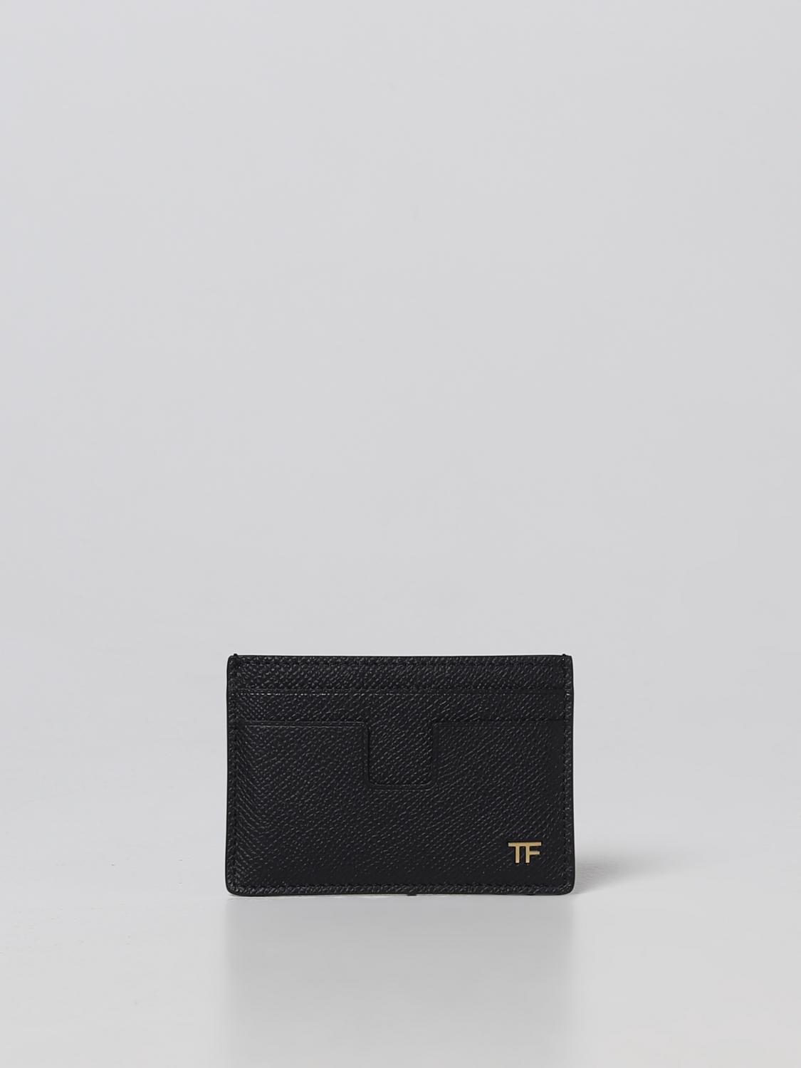 Tom Ford Black T Line Card Holder In Black
