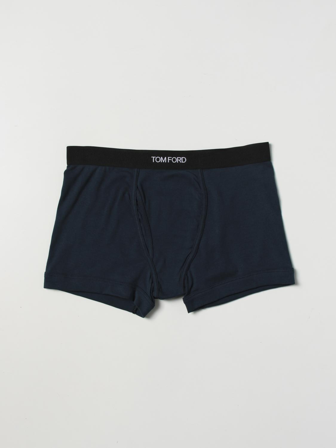 Tom Ford Cotton Blend Boxer Briefs In Blue 1