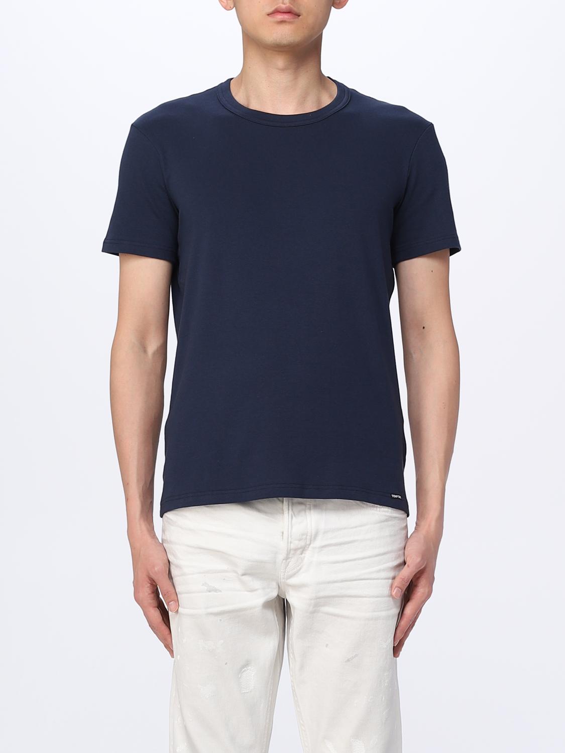 TOM FORD T-Shirt Men color Blue 1　TOM FORD Tシャツ メンズ カラー ブルー 1 TOM