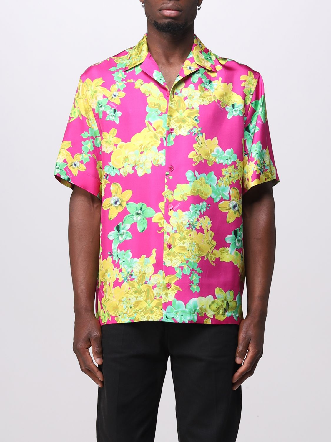 kunstmest bubbel Waarschuwing VERSACE: Orchid silk shirt - Multicolor | Versace shirt 10039261A06153  online on GIGLIO.COM