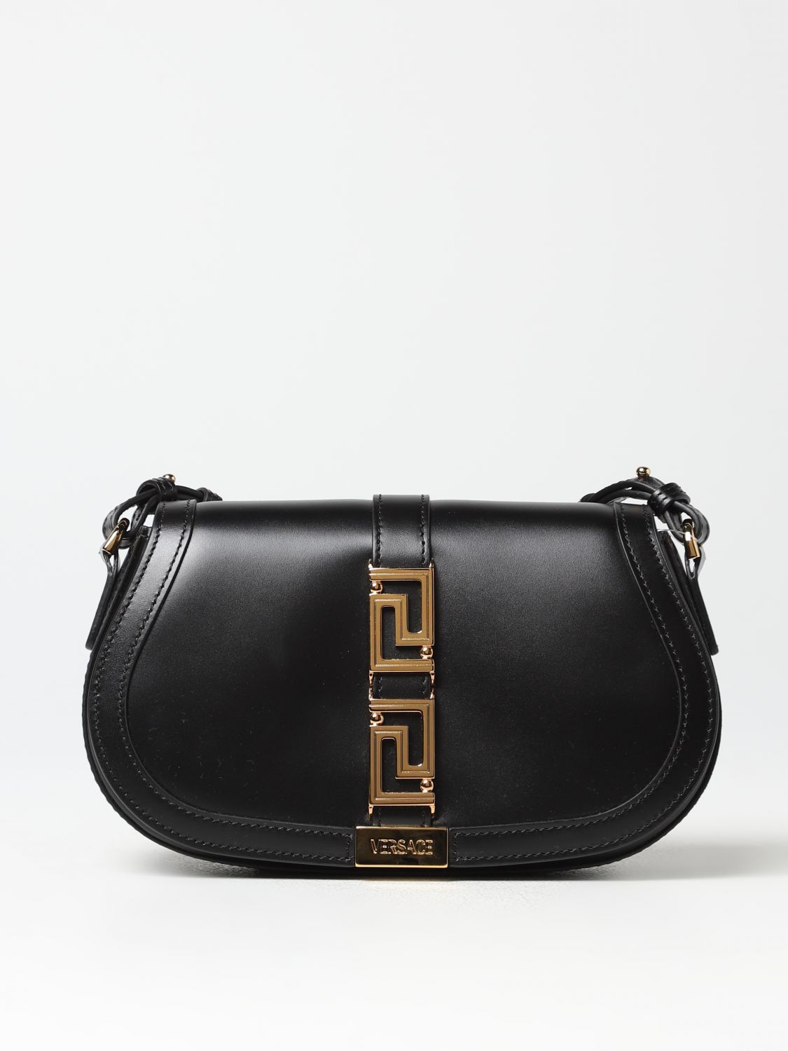 VERSACE: shoulder bag for woman - Black | Versace shoulder bag ...
