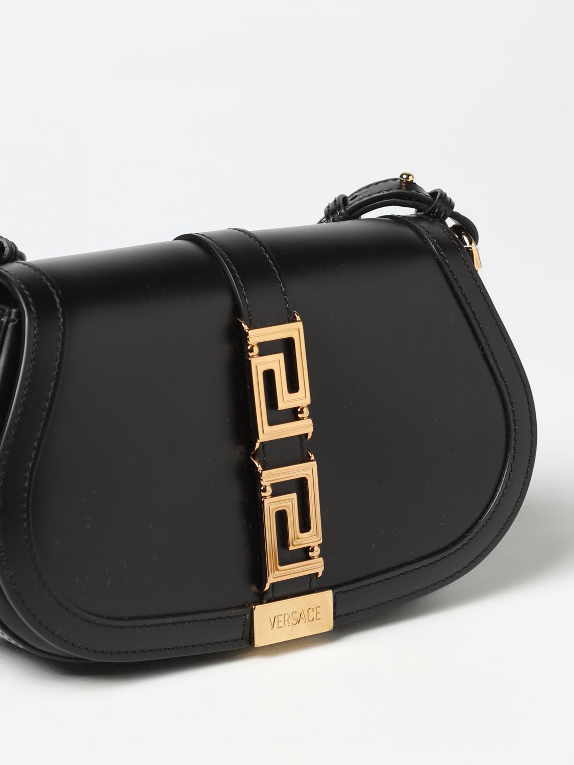 VERSACE: shoulder bag for woman - Black | Versace shoulder bag ...