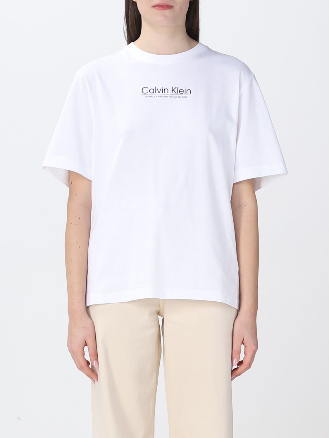CALVIN KLEIN: t-shirt for woman - White | Calvin Klein t-shirt ...
