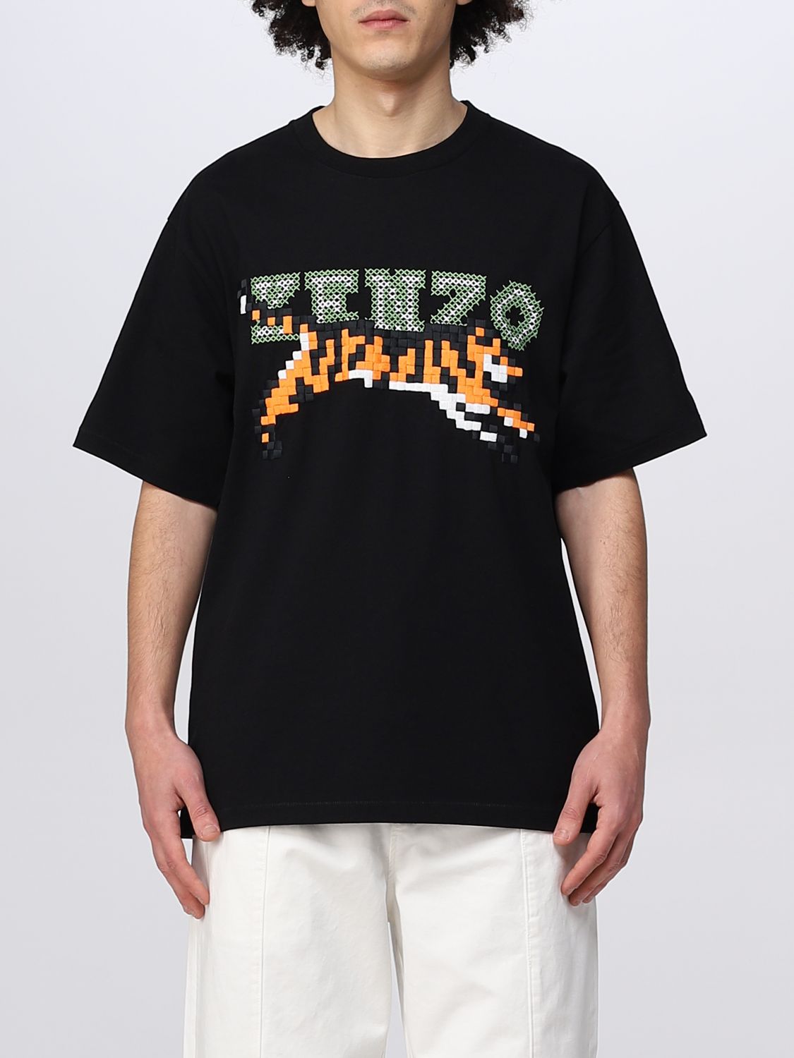 T-shirt Kenzo: T-shirt Tiger Pixel Kenzo in cotone nero 1