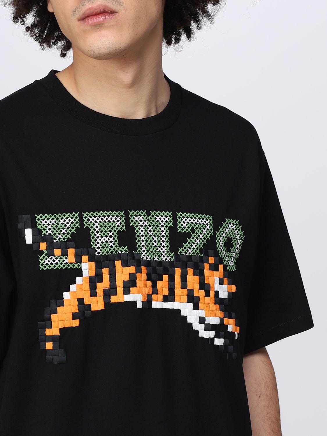 T-shirt Kenzo: T-shirt Tiger Pixel Kenzo in cotone nero 5