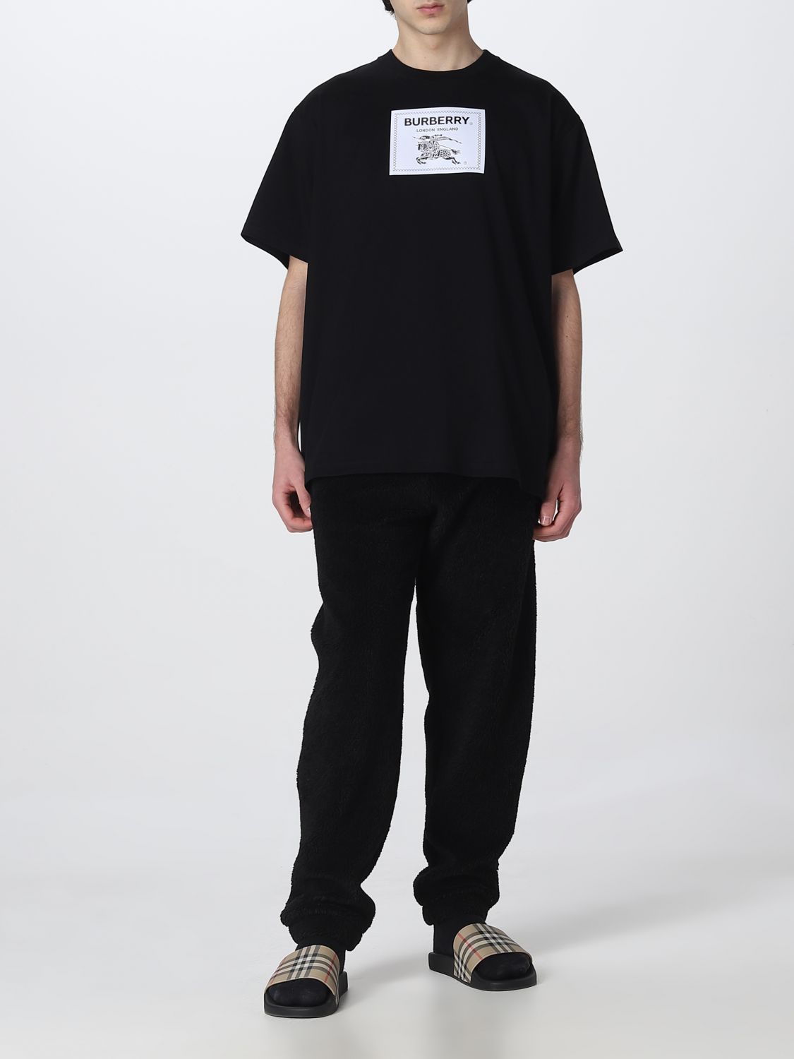 BURBERRY: t-shirt for man - Black | Burberry t-shirt 8065187 online on ...
