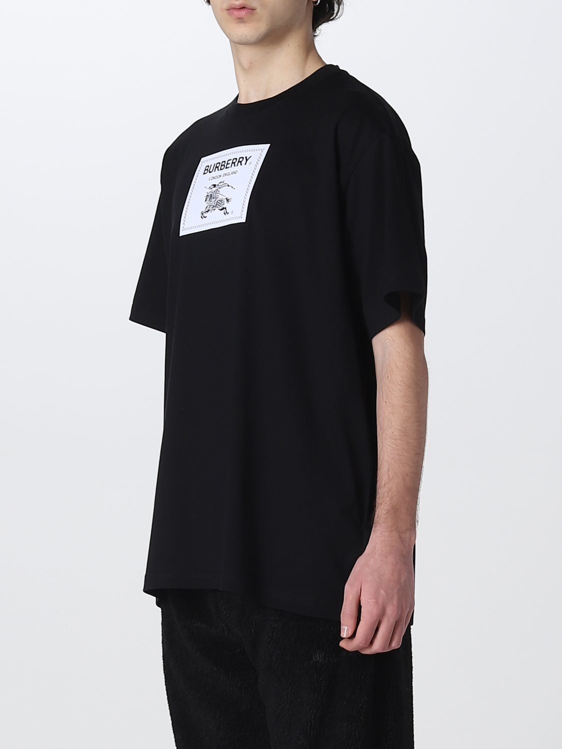 BURBERRY: t-shirt for men - Black | Burberry t-shirt 8065187 online on  