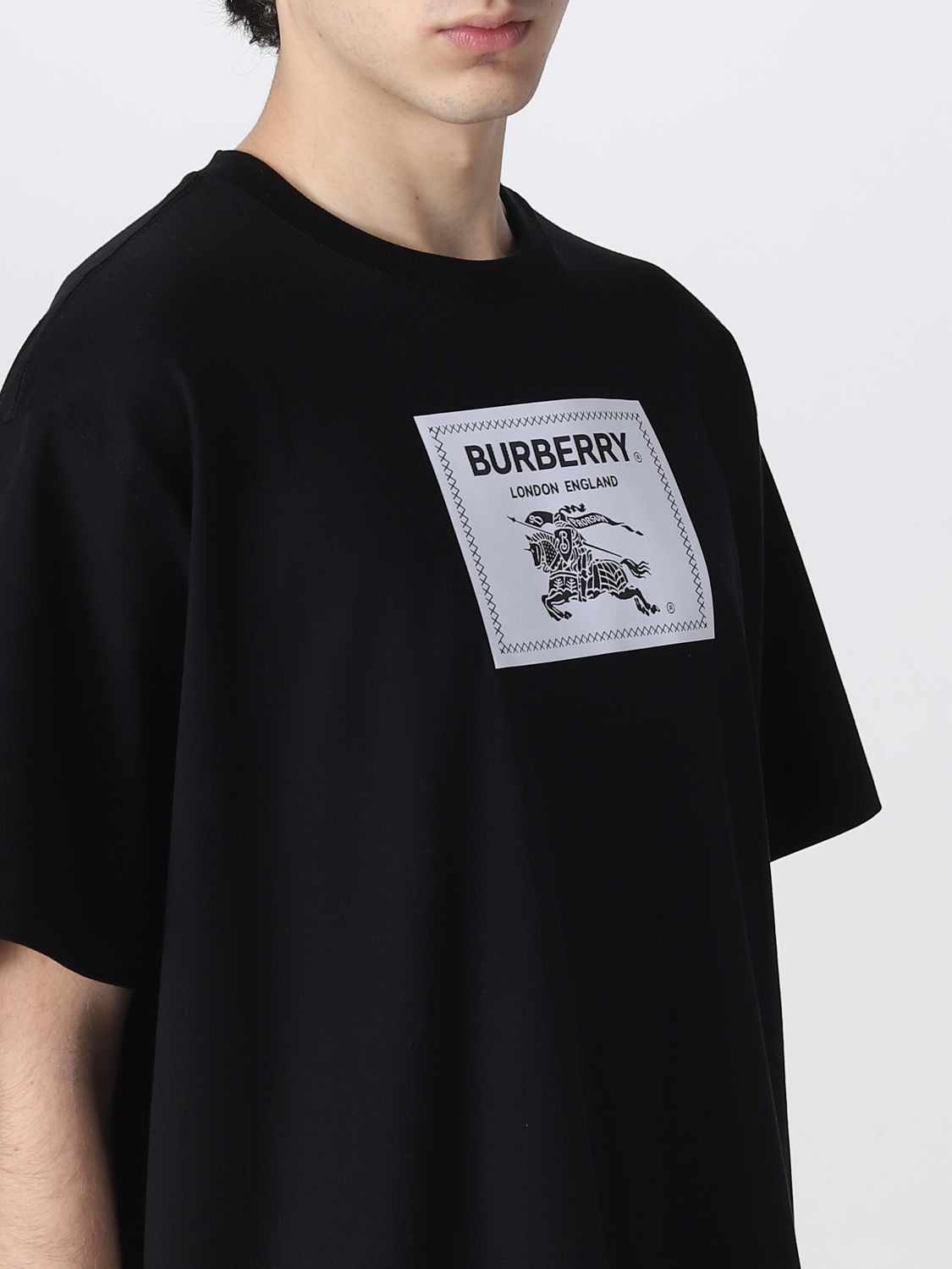 BURBERRY: t-shirt for man - Black | Burberry t-shirt 8065187 online on ...