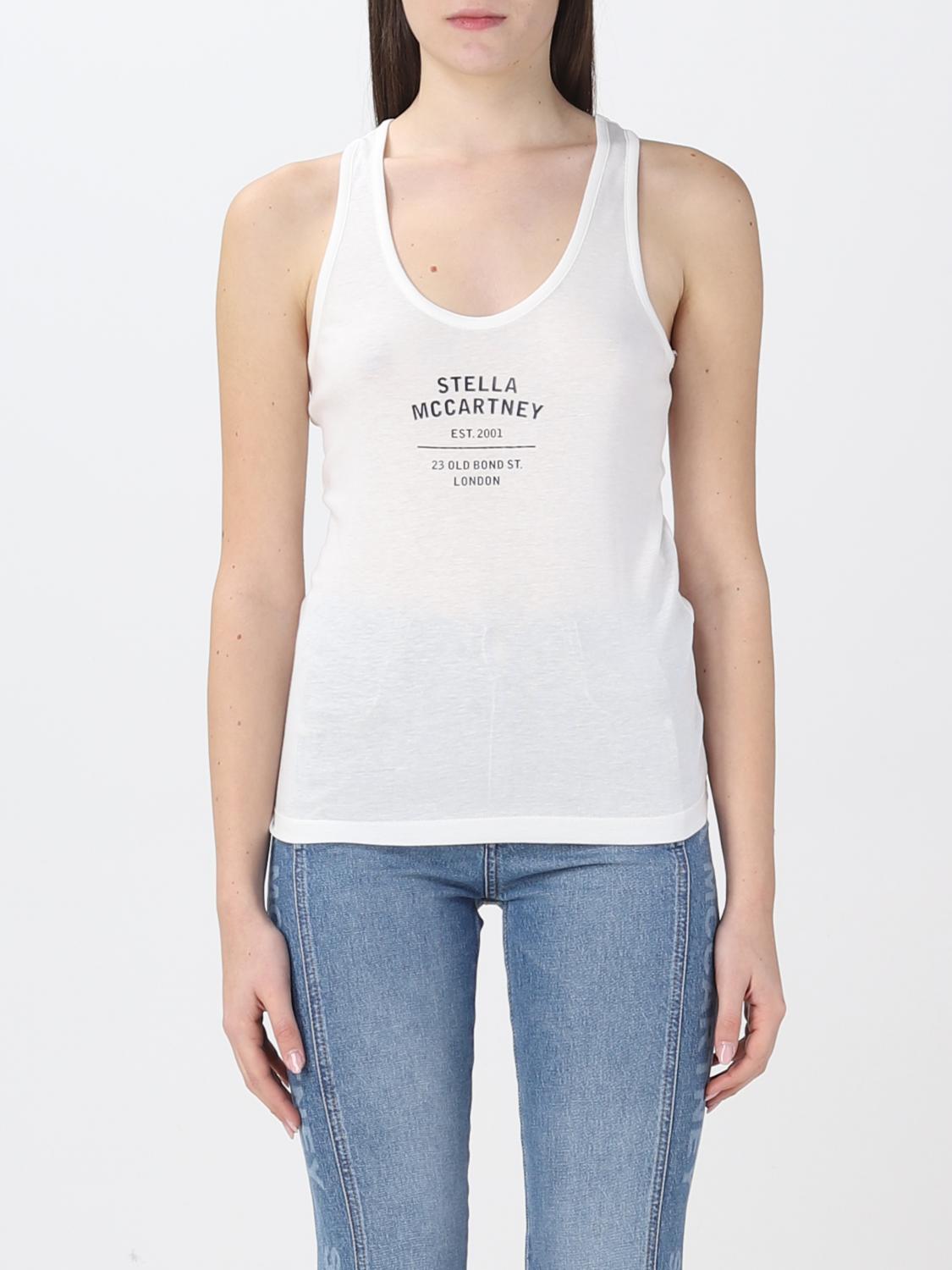 Stella Mccartney Logo-print Racerback Top In Natural