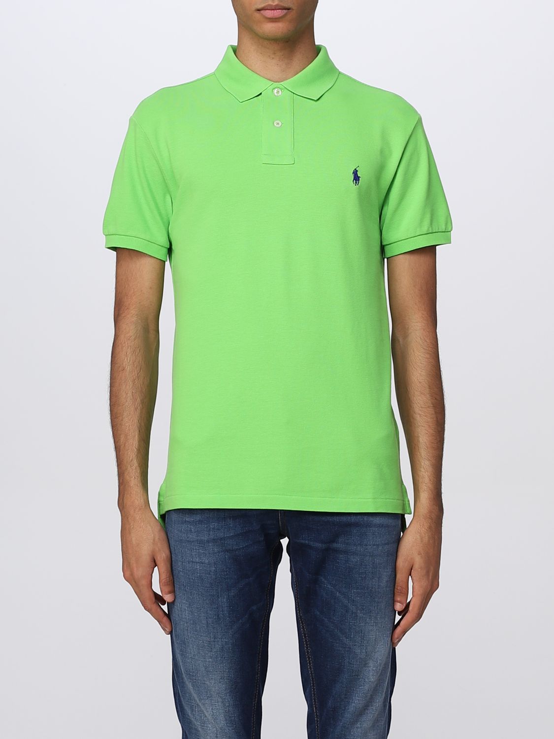 POLO RALPH LAUREN: polo shirt for man - Green | Polo Ralph Lauren polo shirt  710536856 online on 