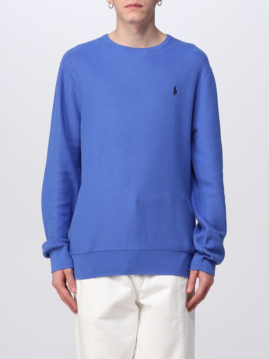 POLO RALPH LAUREN: sweater for man - Blue | Polo Ralph Lauren sweater  710895559 online on 