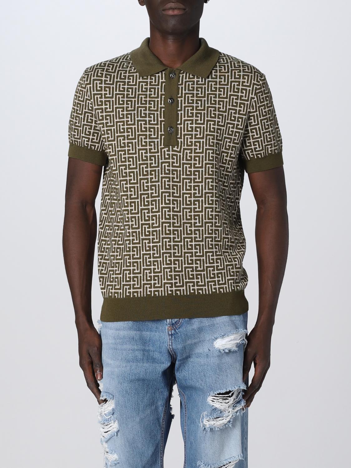 Shop Balmain Polo Shirt Men Color Ivory