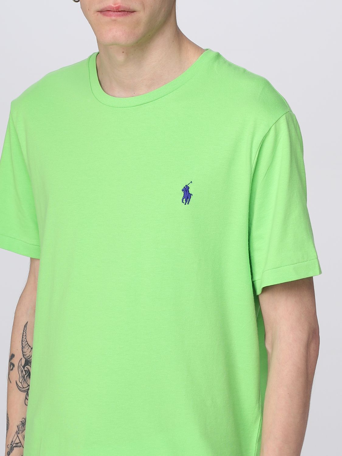 POLO RALPH LAUREN: t-shirt for man - Green | Polo Ralph Lauren t-shirt  710671438 online on 